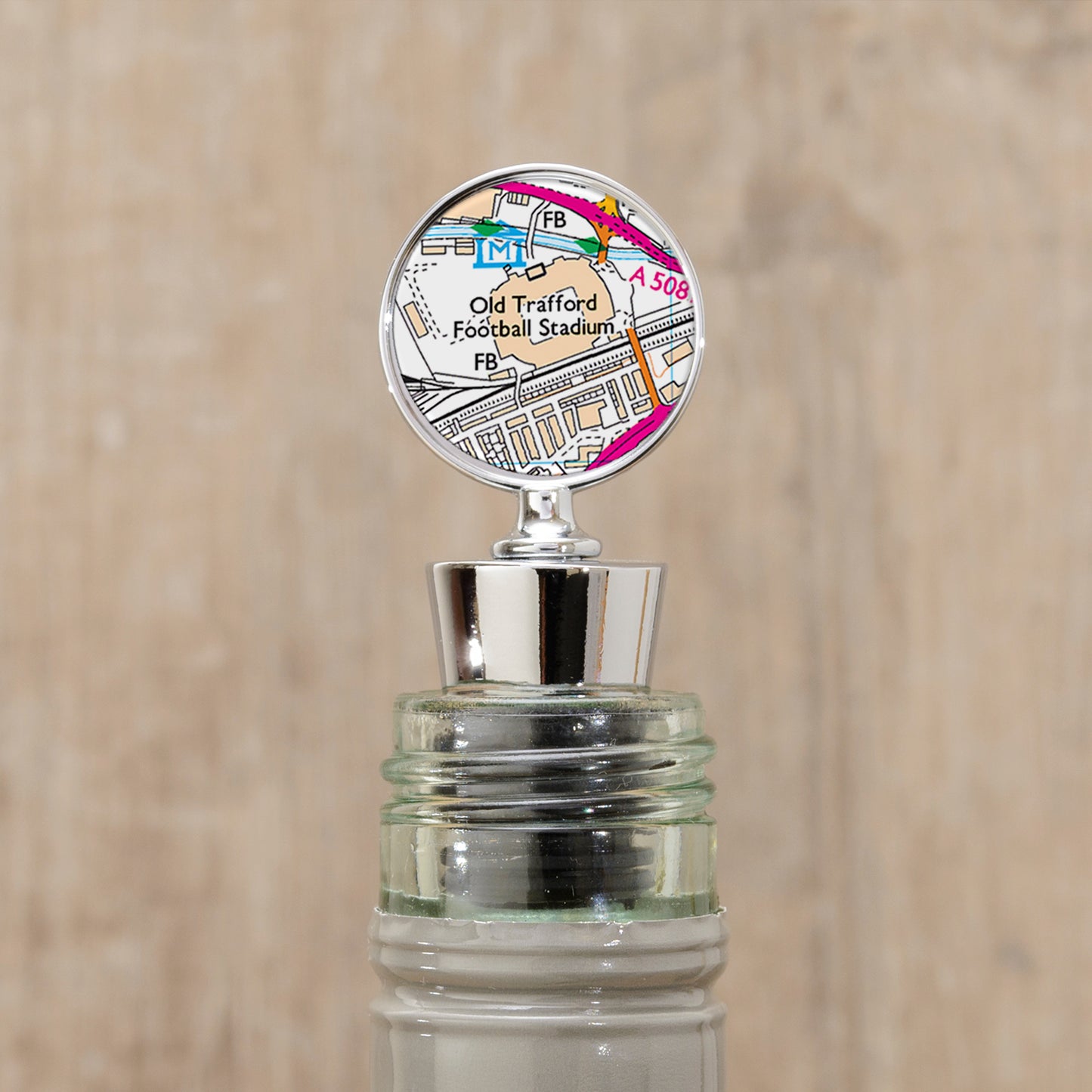 Favourite Place Bottle Stopper – Personalised Football Stadium Map gift