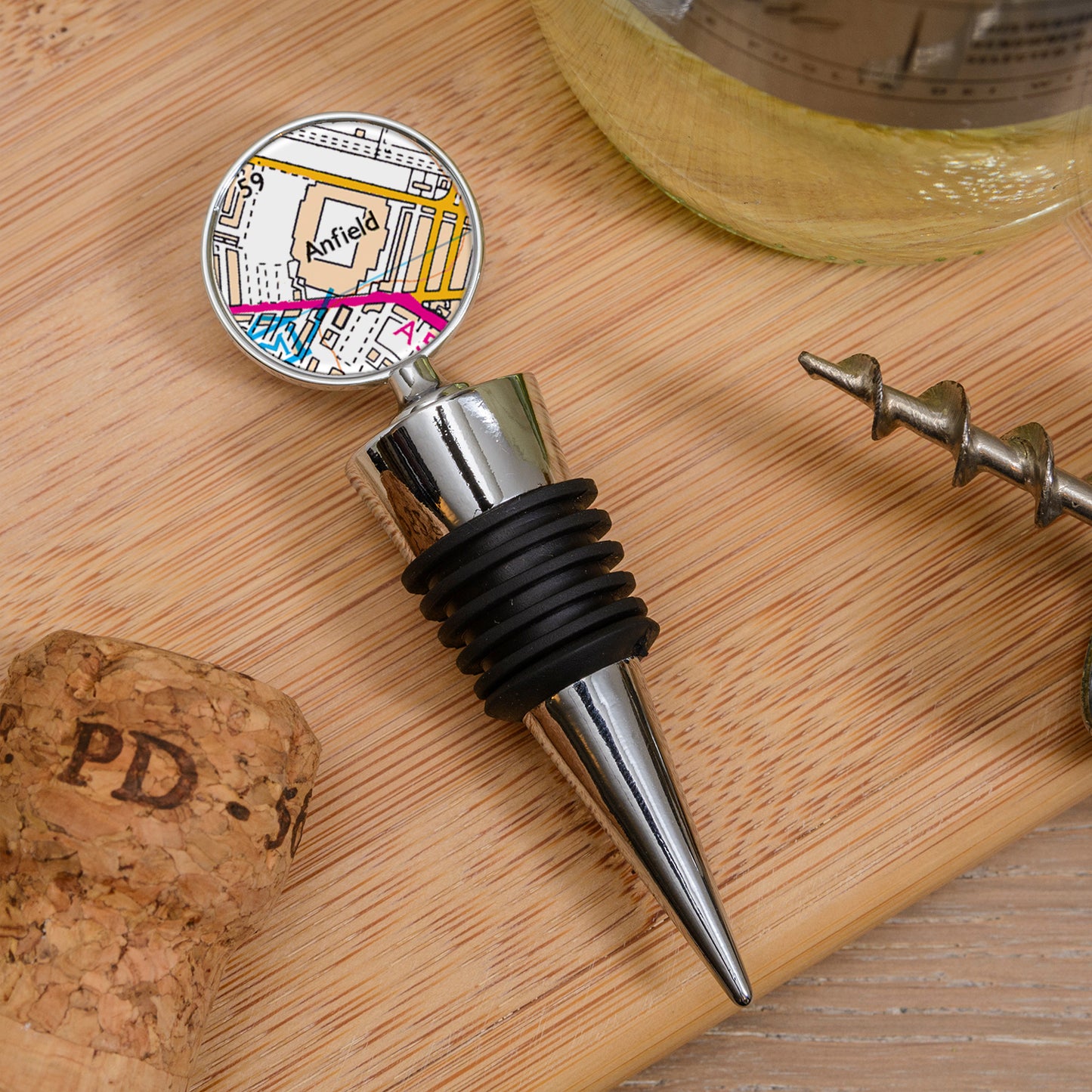 Favourite Place Bottle Stopper – Personalised Football Stadium Map gift