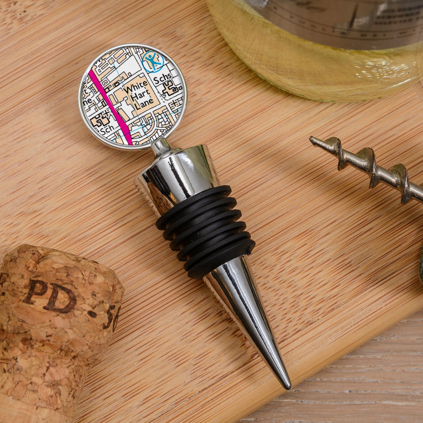 Favourite Place Bottle Stopper – Personalised Football Stadium Map gift