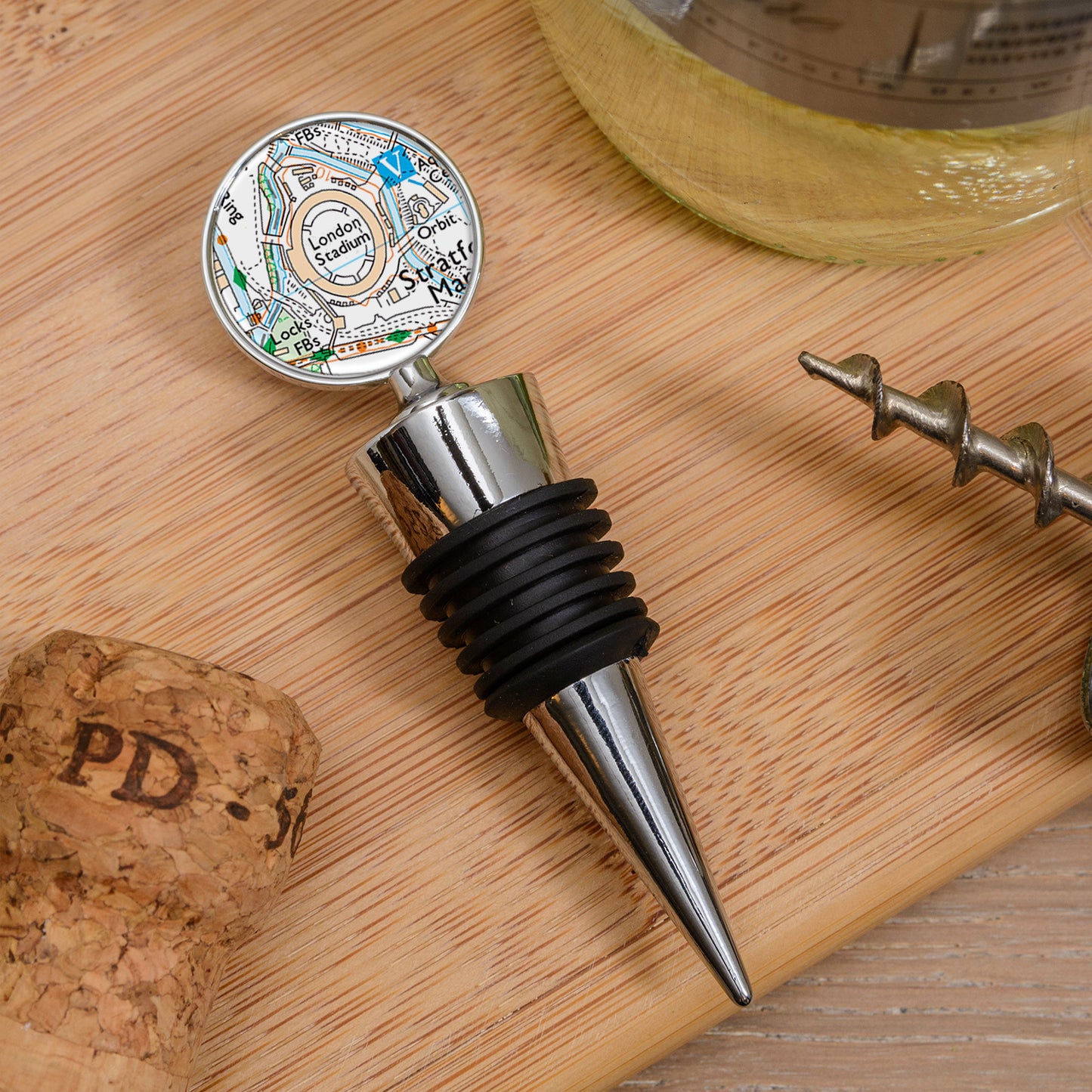 Favourite Place Bottle Stopper – Personalised Football Stadium Map gift