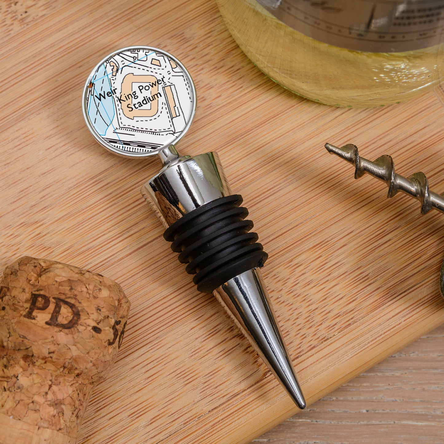 Favourite Place Bottle Stopper – Personalised Football Stadium Map gift