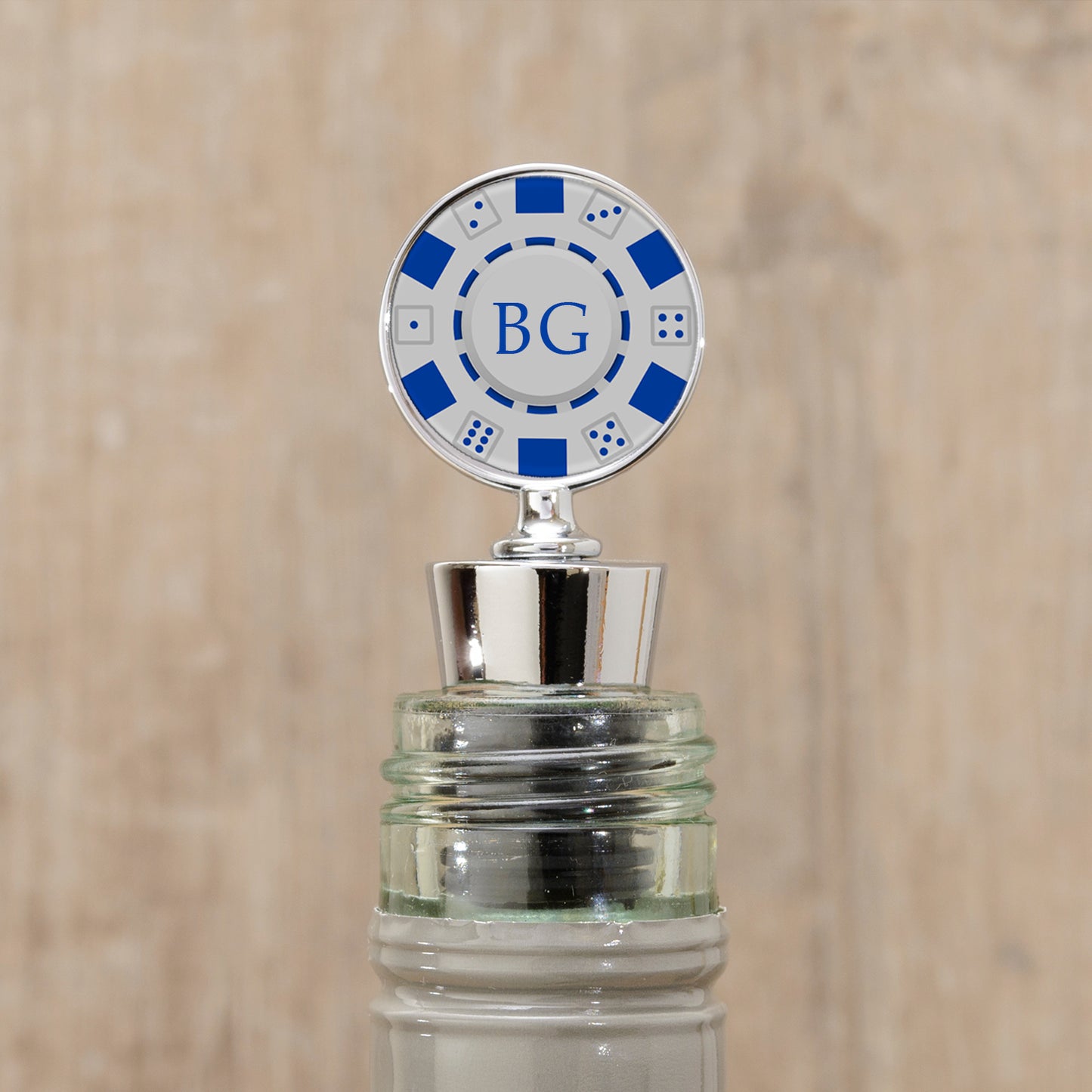 Personalised Poker Chip Bottle Stopper – Custom Initials