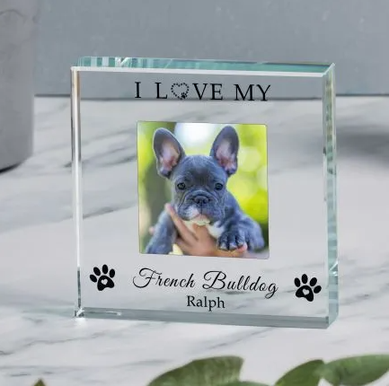 I / We Love Our Dog Glass Token