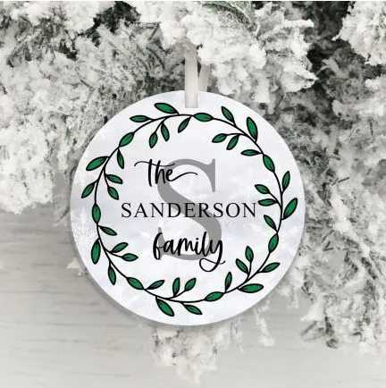 Personalised Family Name Christmas Ornament