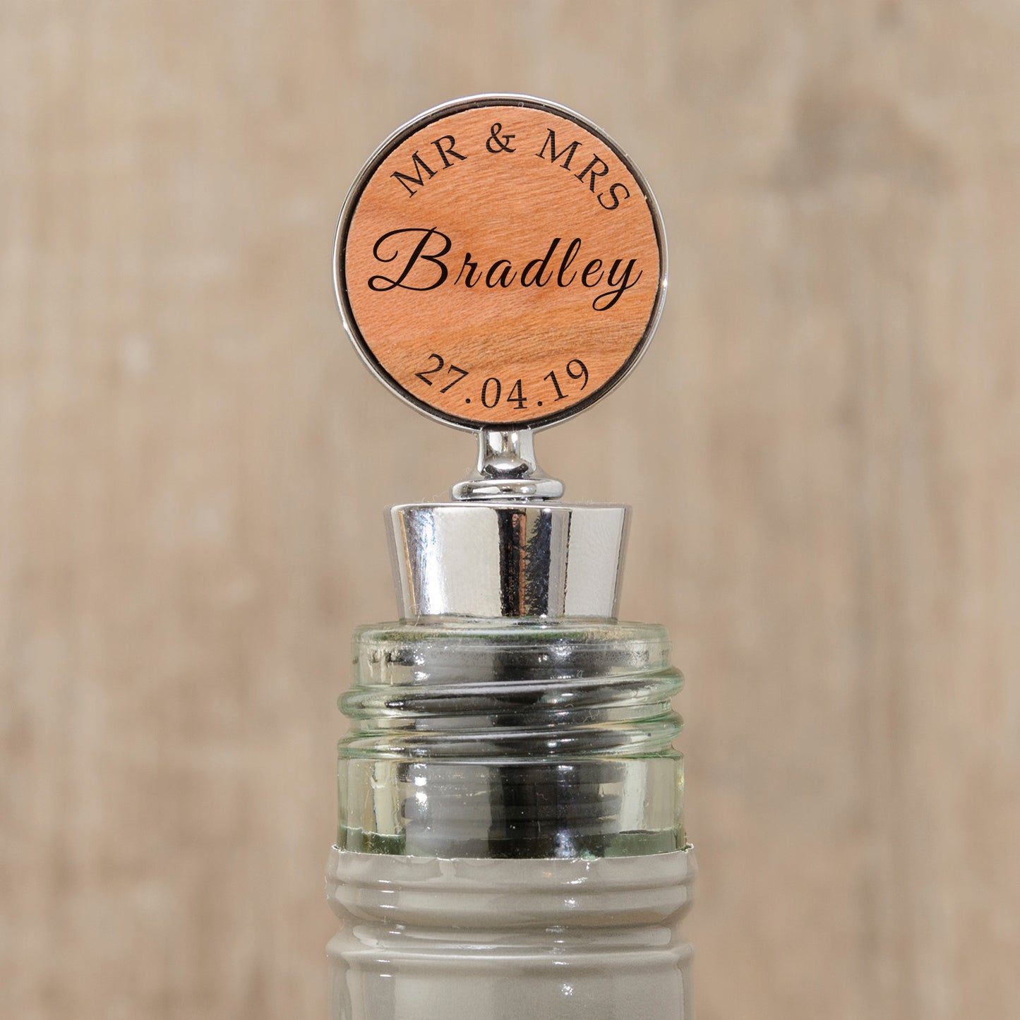 Mr & Mrs Bottle Stopper - Cherrywood