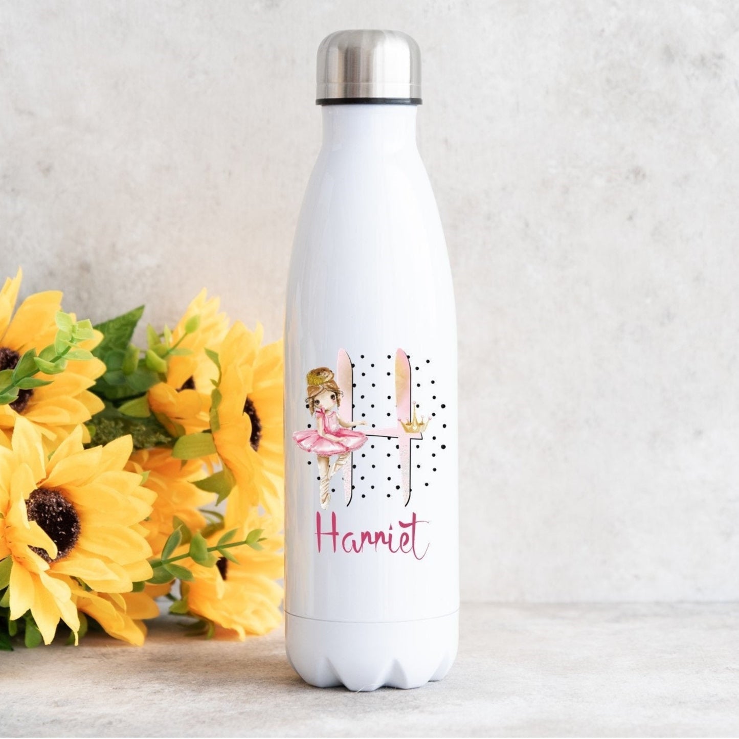 Personalised ballerina 500ml bowling water bottle