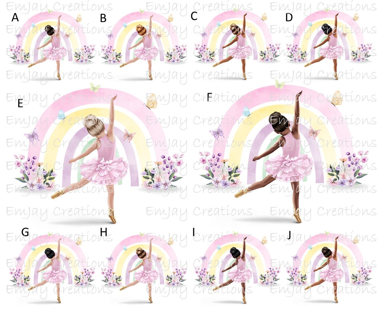 Personalised rainbow ballerina ballet note book