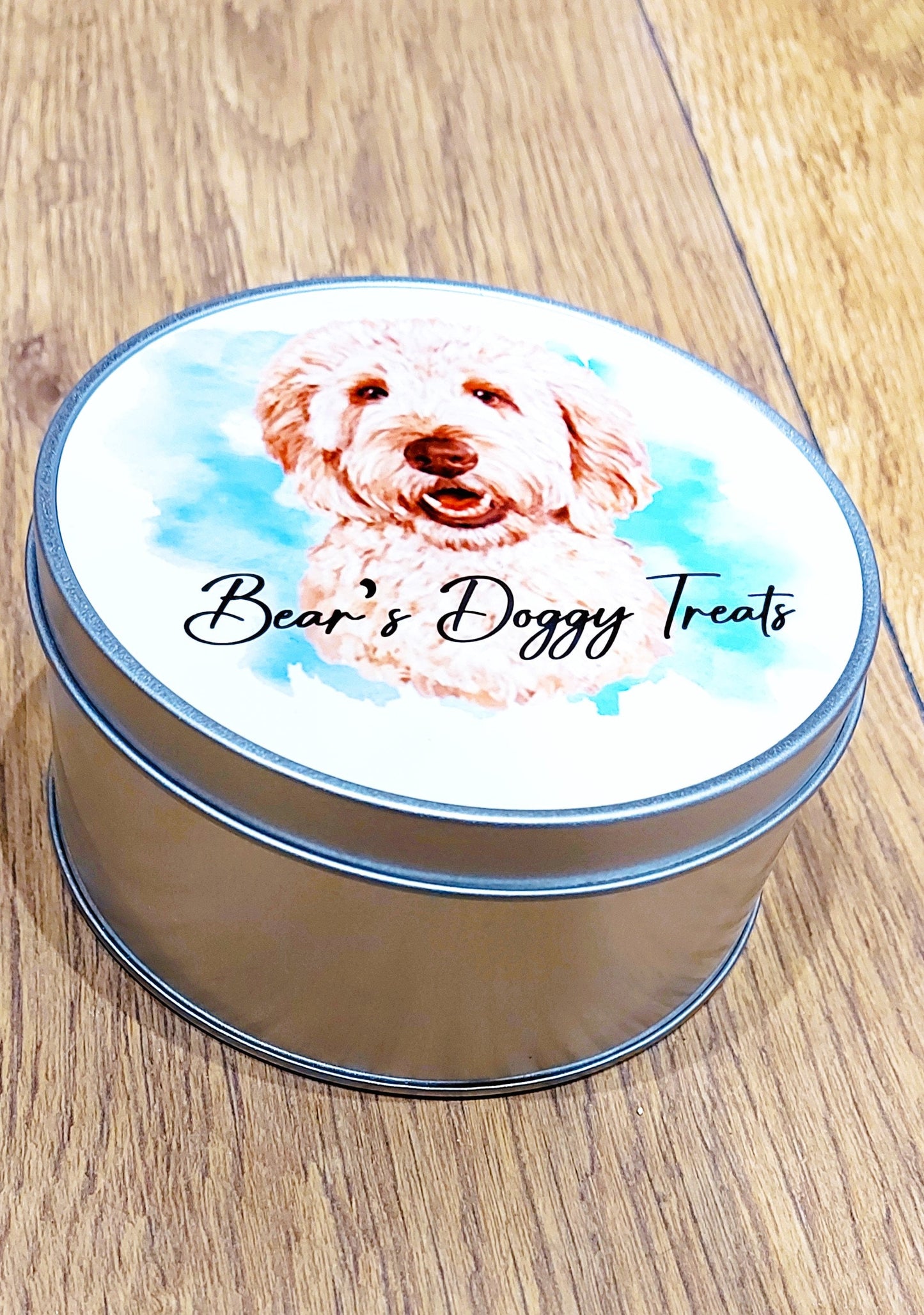 Personalised Goldendoodle/cockerpoo Treat Tin: Watercolor Dog Lover Gift