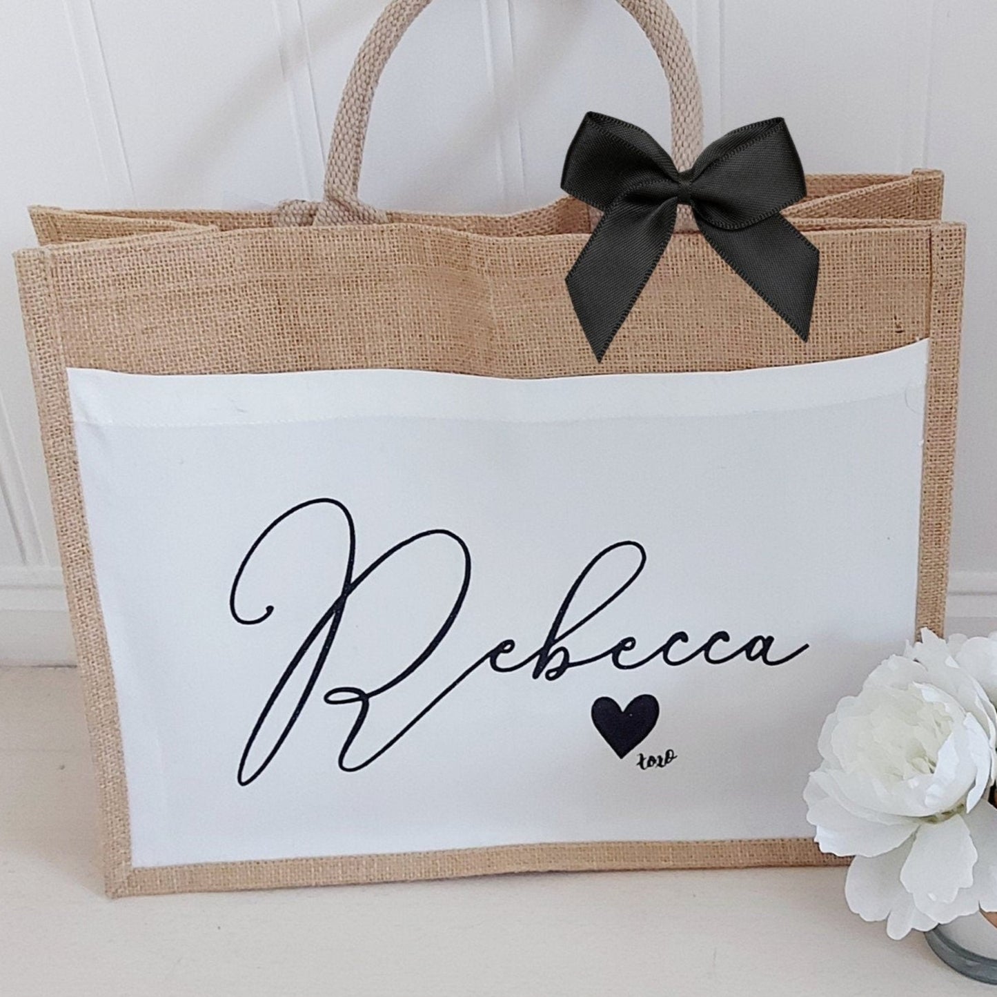 Personalised jute shopping bag