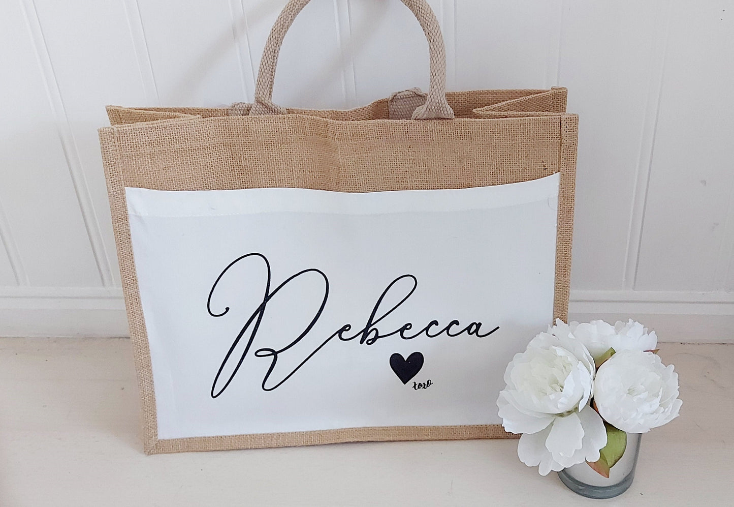 Personalised jute shopping bag
