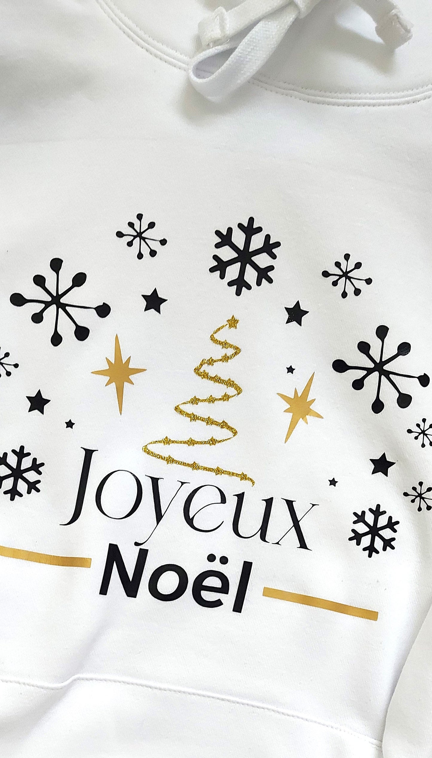Joyeux Noel ladies' white Christmas hoodie