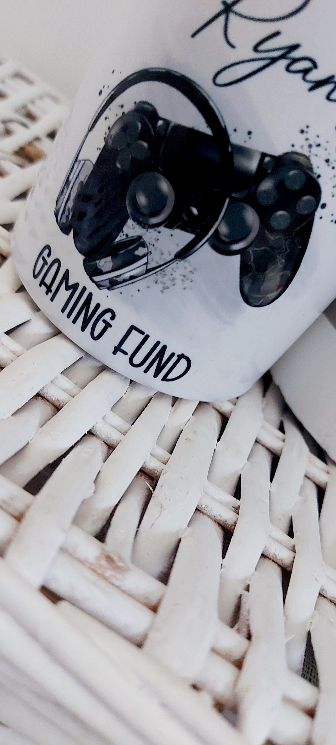 personalised Gamer Money Box: Ceramic Gaming Fund Savings Pot