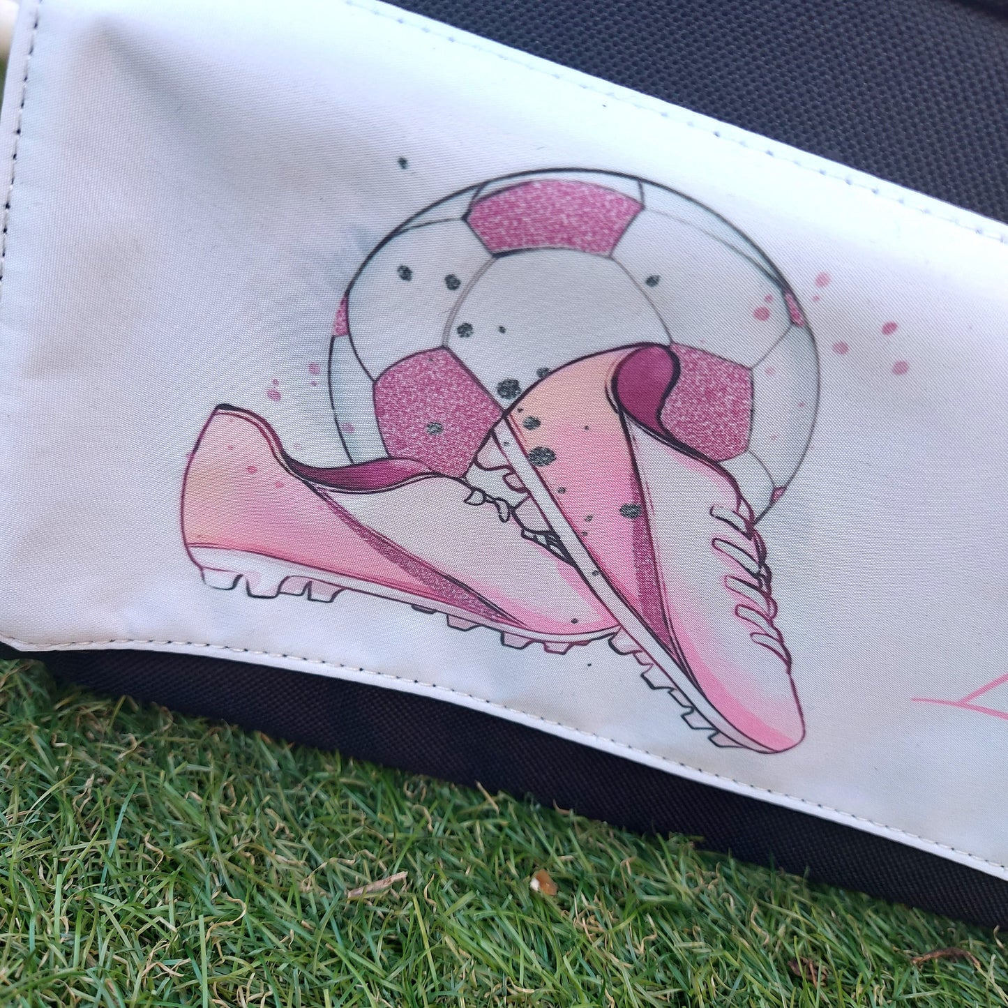 Personalised pink football boot storage bag