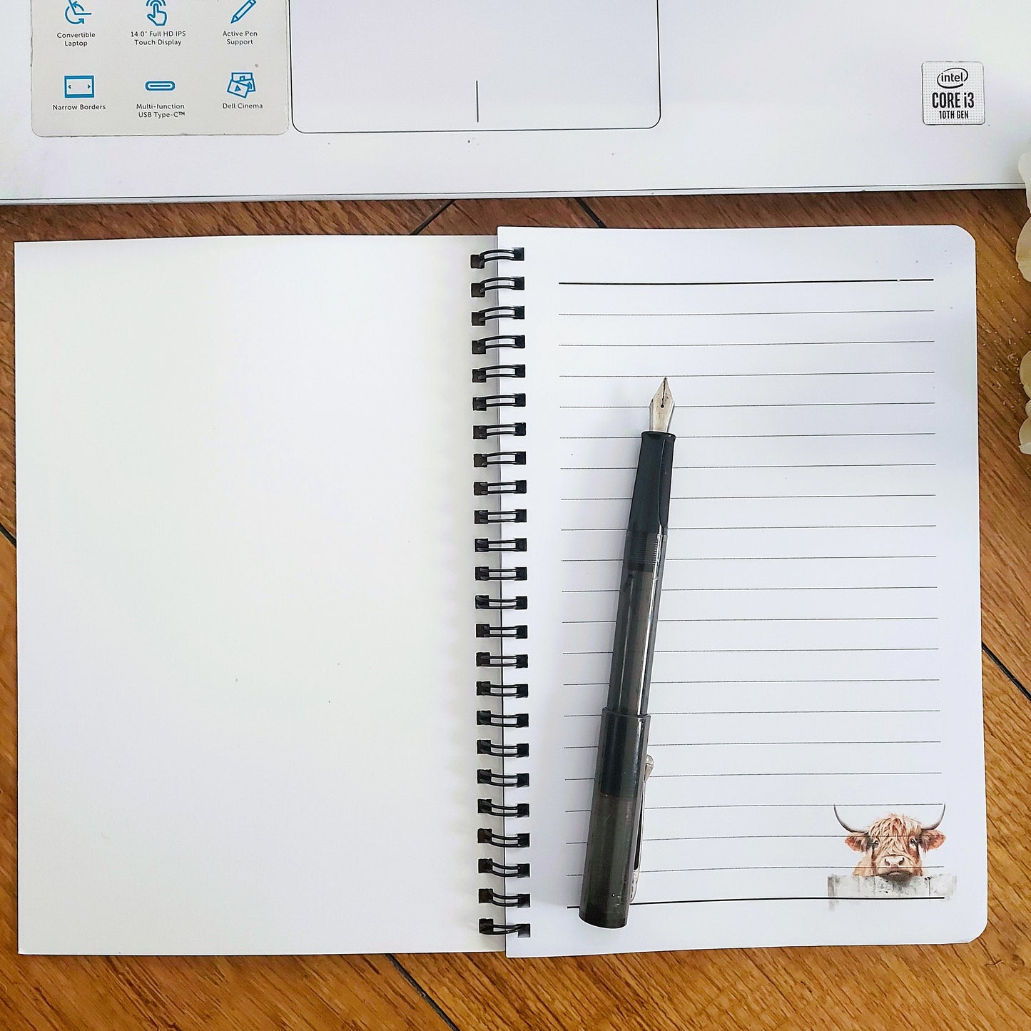 Personalised highland cow notebook