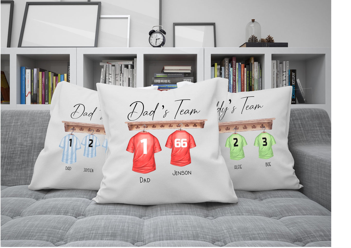 Personalised Dad's Team football cushion