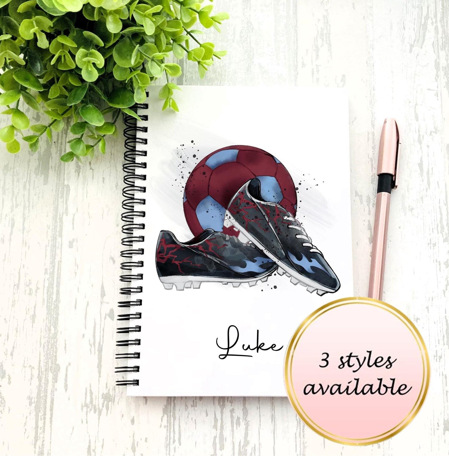 Personalised A5 football notebook