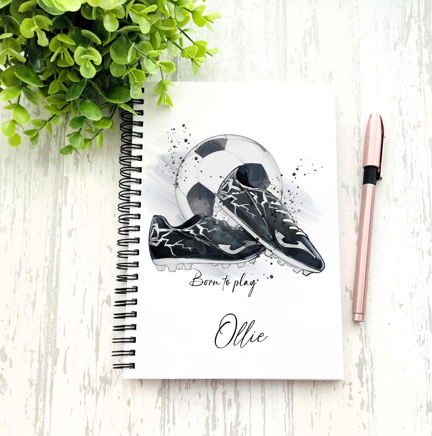 Personalised A5 football notebook