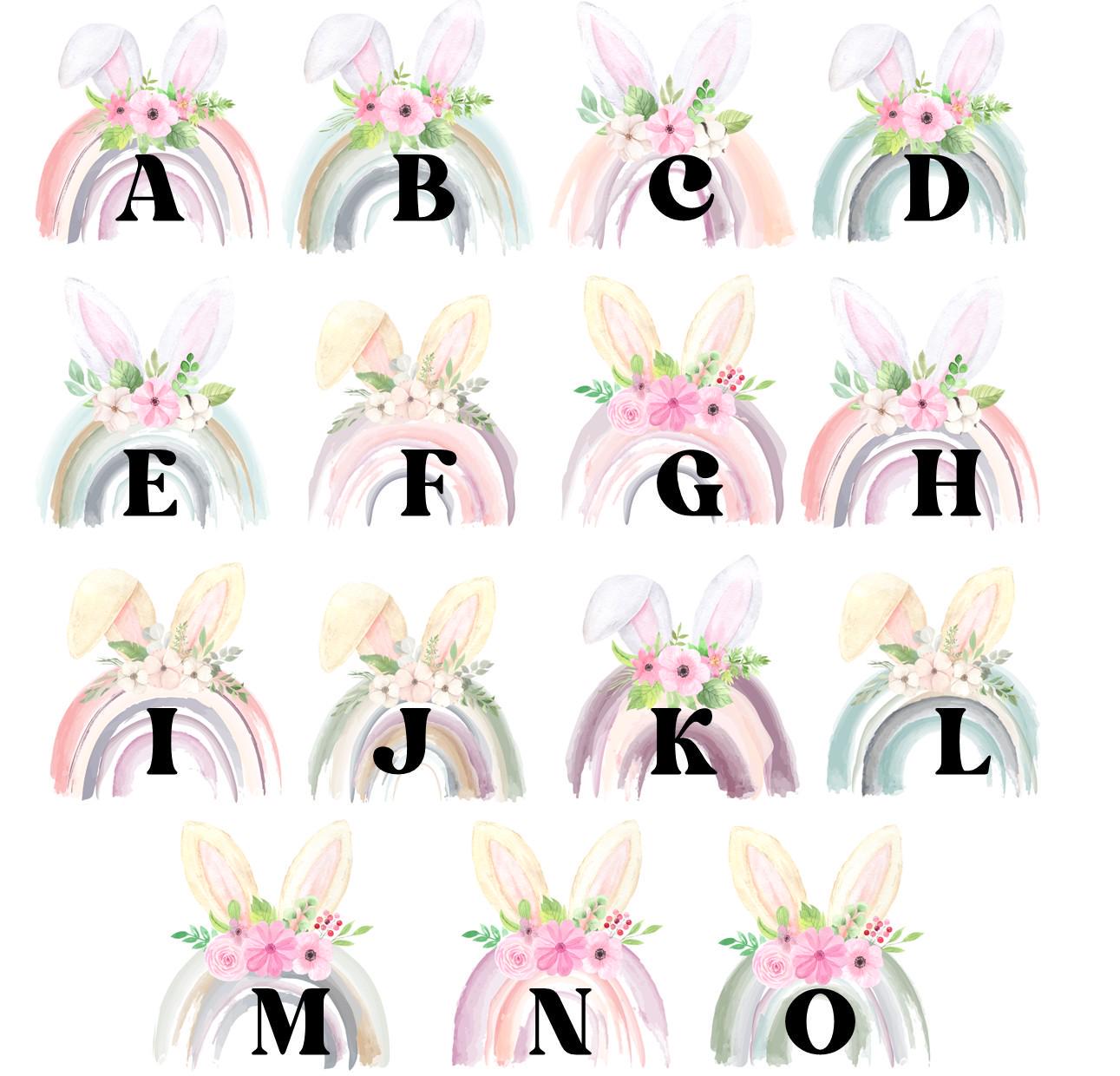 personalised Easter Mug: Rainbow Bunny Ears, Custom Name