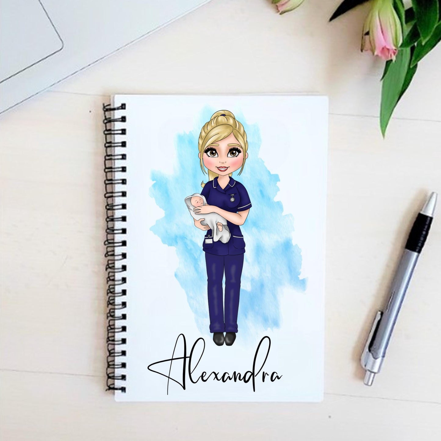 Personalised A5 midwife notebook