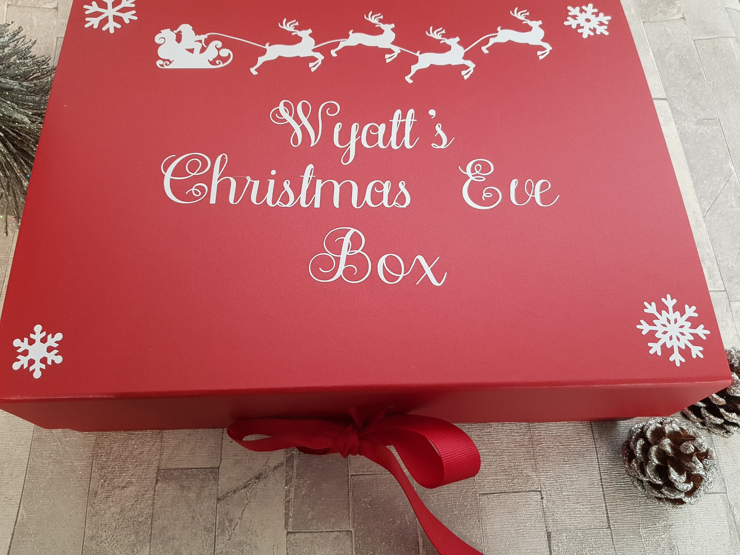 Personalised Christmas Eve box, gift box, Personalised Christmas gift, red gift box, Christmas giftbox