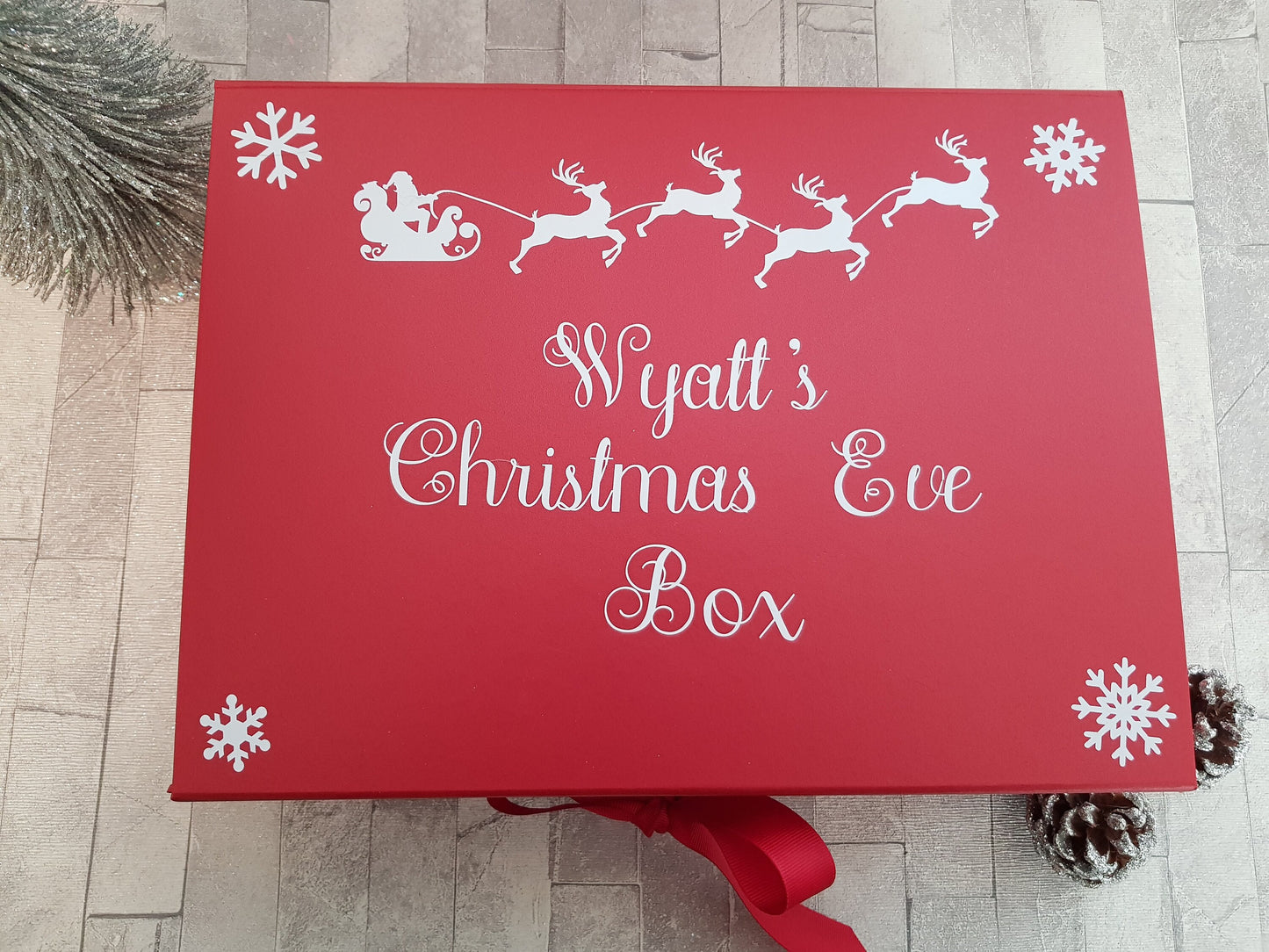 Personalised Christmas Eve box, gift box, Personalised Christmas gift, red gift box, Christmas giftbox