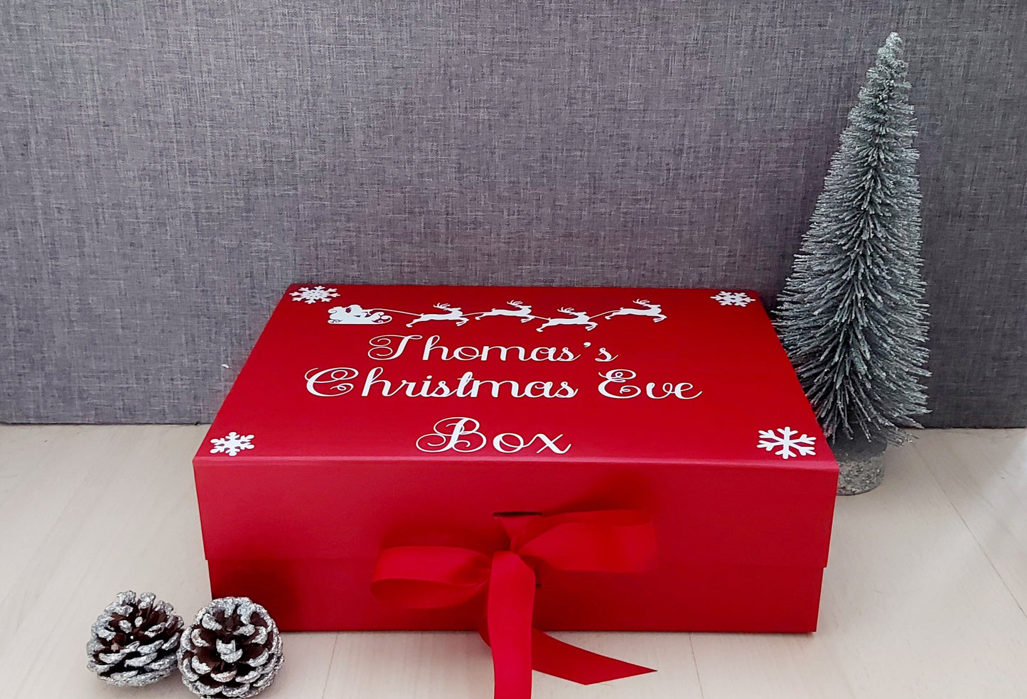 Personalised Christmas Eve box, gift box, Personalised Christmas gift, red gift box, Christmas giftbox