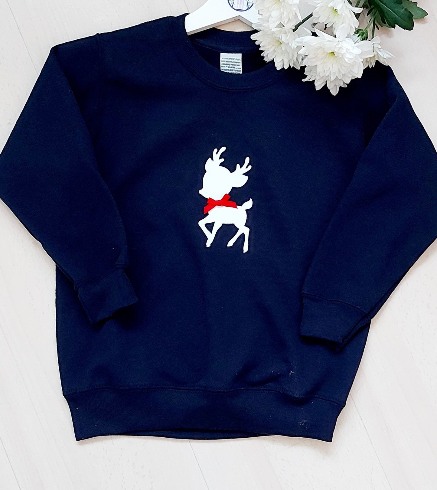 Girls personalised Christmas reindeer sweater/sweatshirt, hoodie