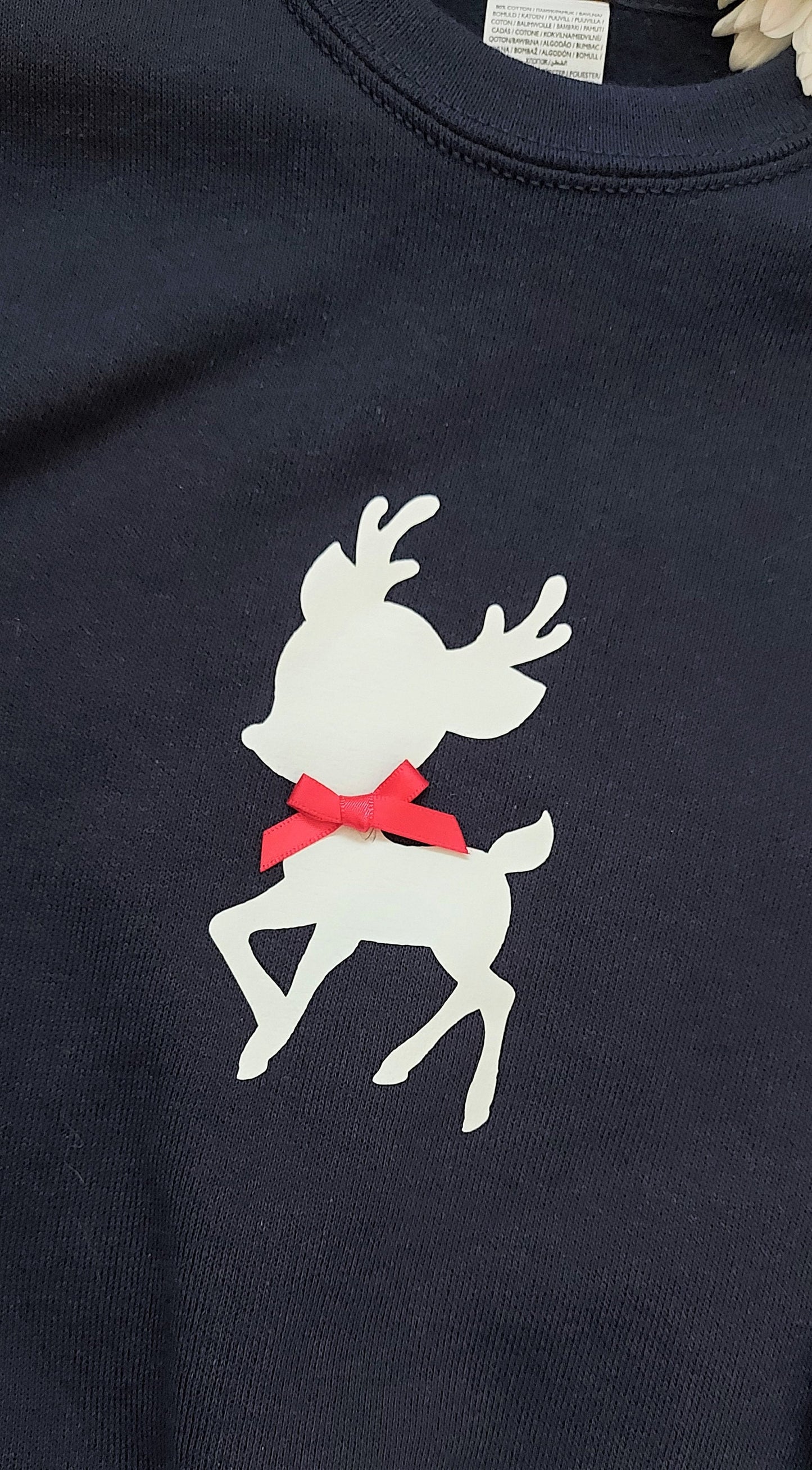 Girls personalised Christmas reindeer sweater/sweatshirt, hoodie