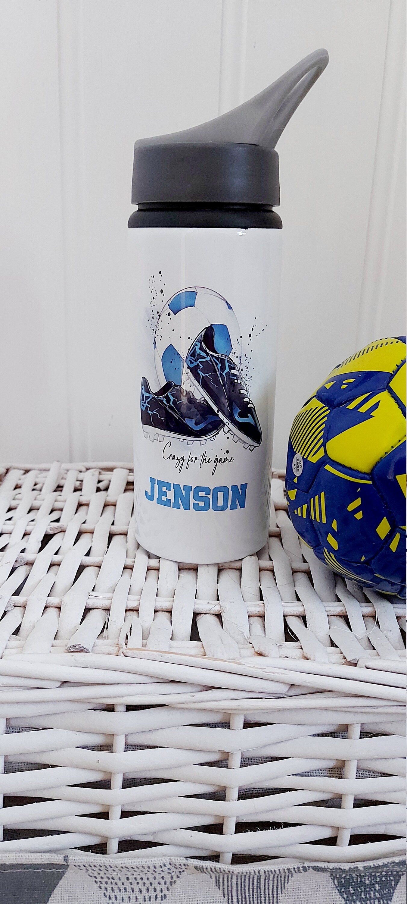 Personalised football water bottle, gift for a boy, football bottle, drink bottle