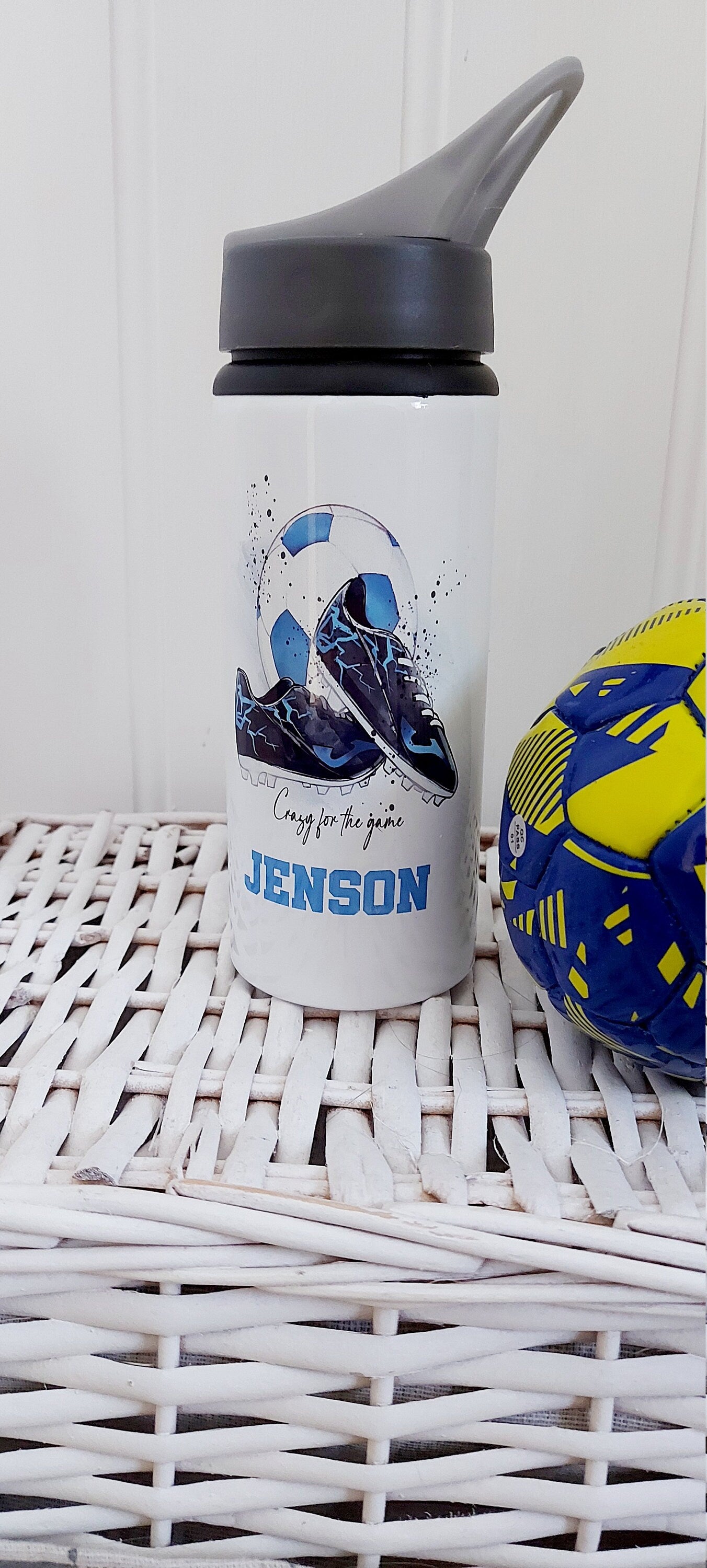 Personalised football water bottle, gift for a boy, football bottle, drink bottle