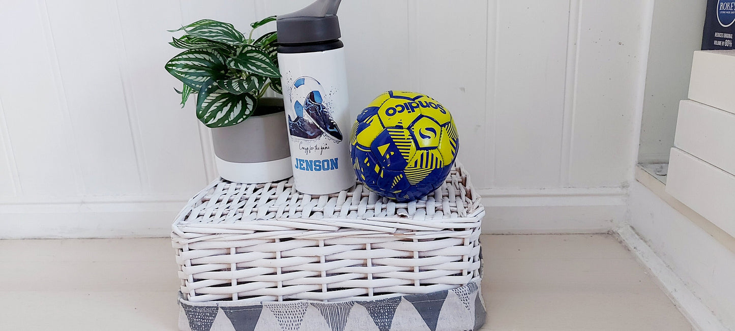 Personalised football water bottle, gift for a boy, football bottle, drink bottle