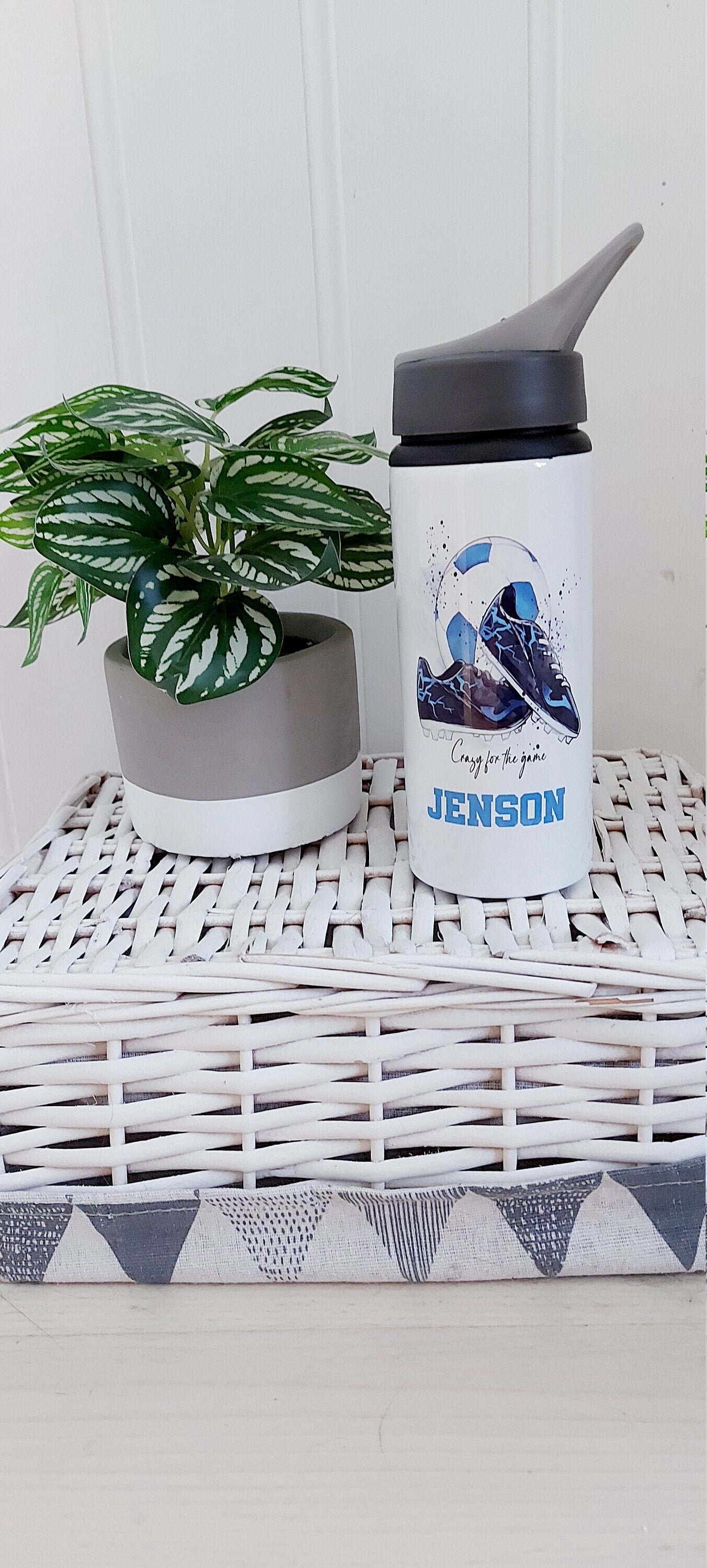 Personalised football water bottle, gift for a boy, football bottle, drink bottle
