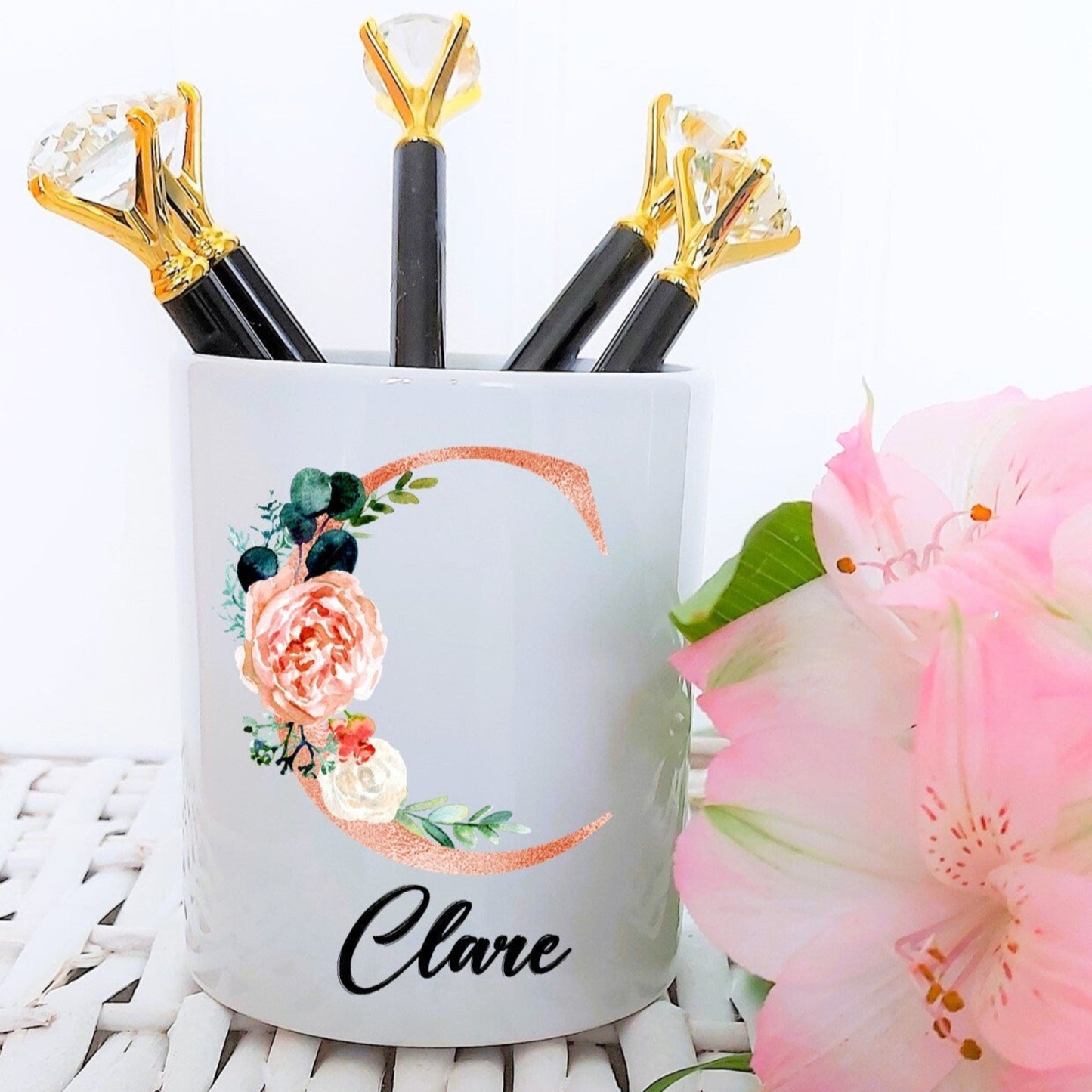 Personalised makeup brush holder, makeup pot, pen pot, pencil holder