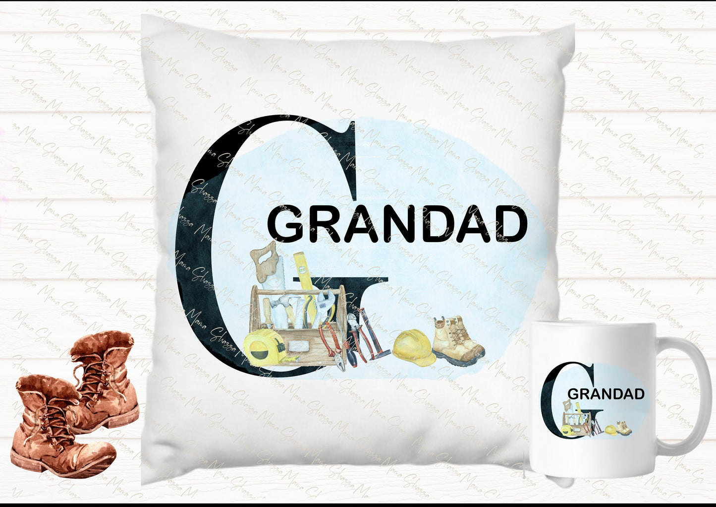 Personalised Dad cushion, gift for him, personalised cushion for Grandad, tool cushion