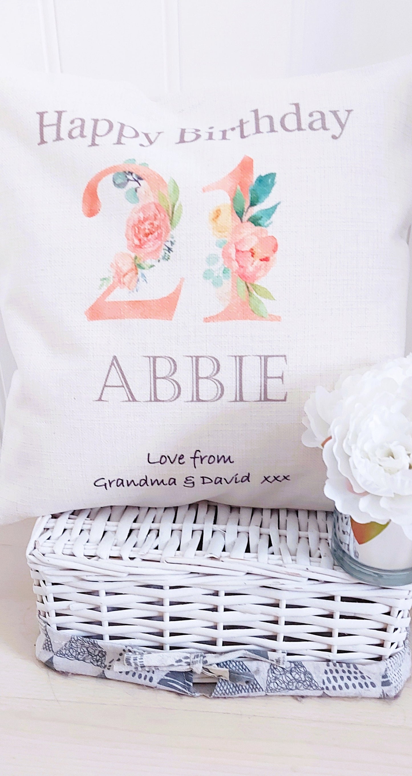 Personalised 21st Birthday cushion, gift for daughter, personalised 21st birthday cushion, 21st Birthday gift, birthday keepsake