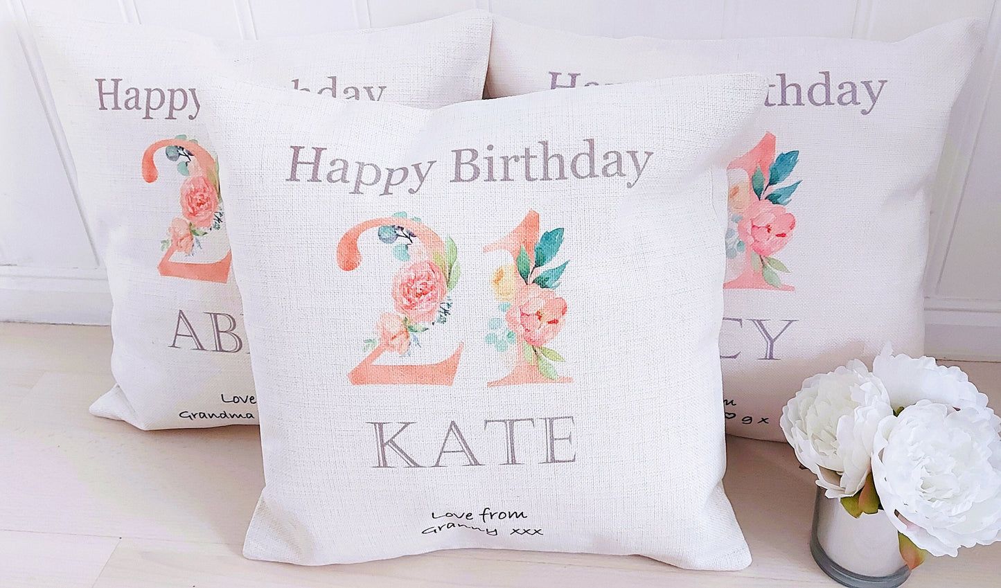 Personalised 21st Birthday cushion, gift for daughter, personalised 21st birthday cushion, 21st Birthday gift, birthday keepsake