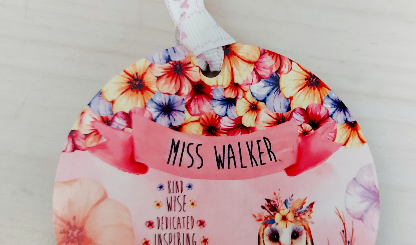 Personalised Teacher gift, 2025 leaver's gift, Personalised owl teacher gift, Personalised ornament, MDF bauble, MDF plaque