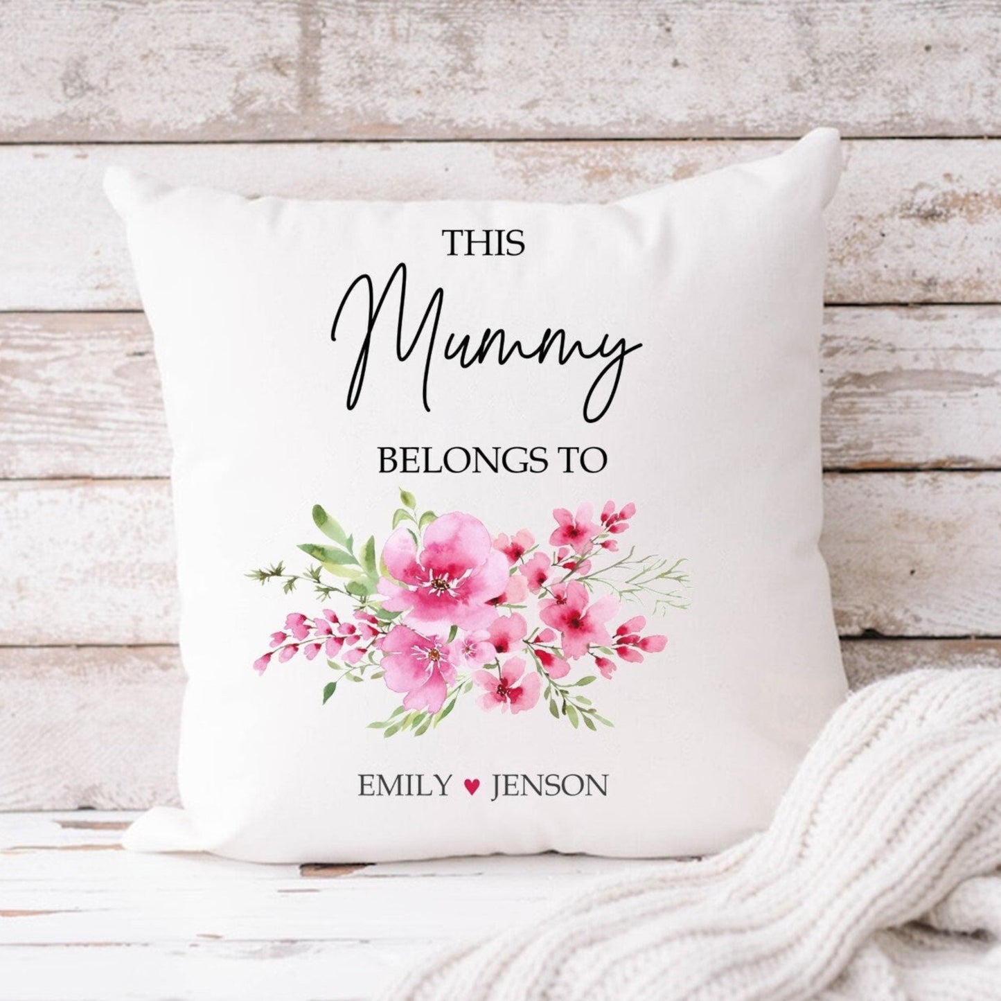 Personalised Mum cushion, Mum gift, personalised gift for Mum, Mom gift, Mum cushion, this Mum belongs to cushion