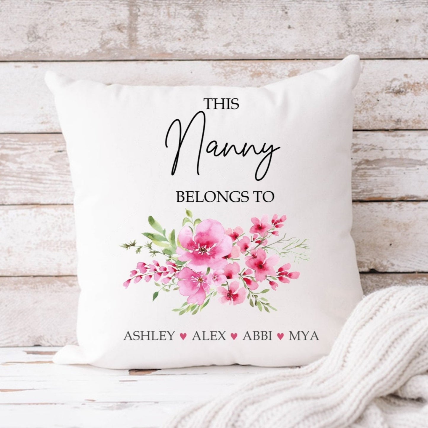Personalised This Nanny belongs to her grandchildren cushion