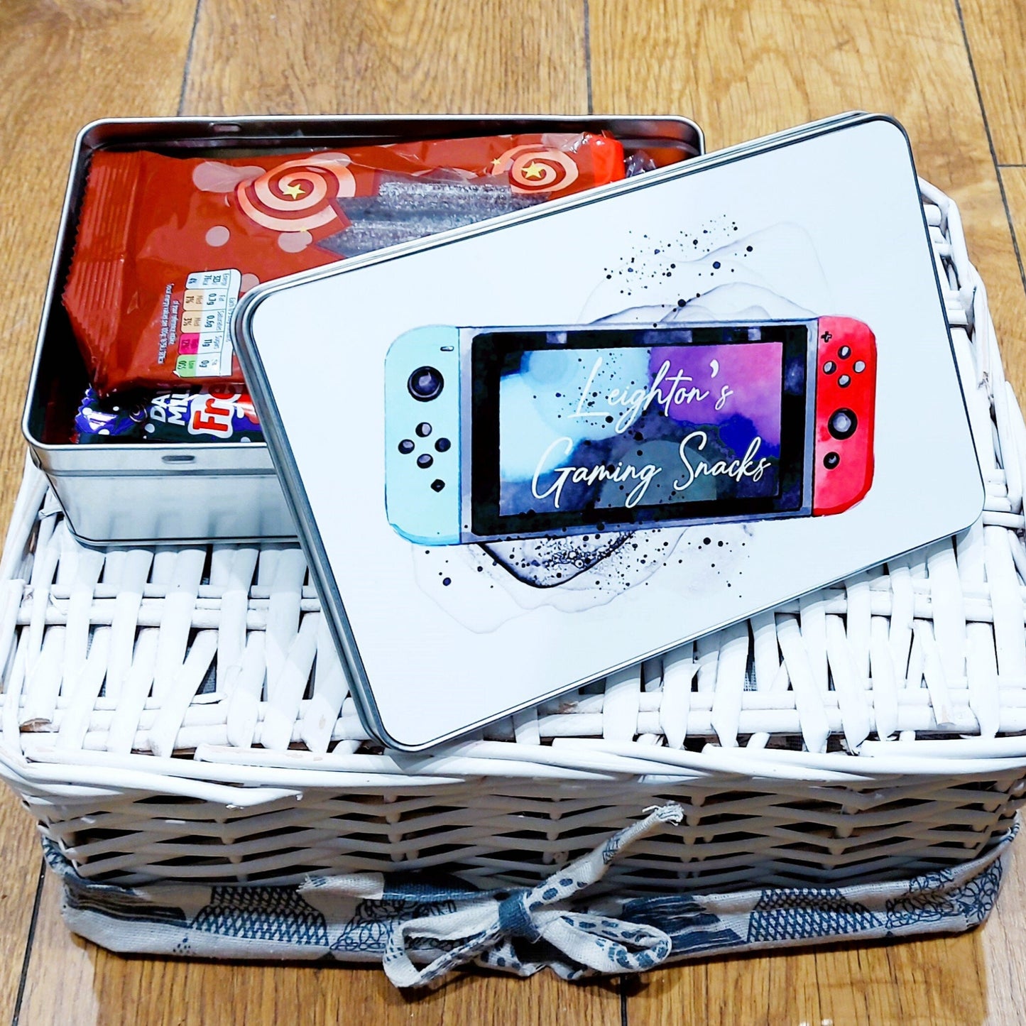 Personalised sweet tin, gamer's sweet tin, gift for gamer, gift for a sweet lover, sweet storage, treat tin