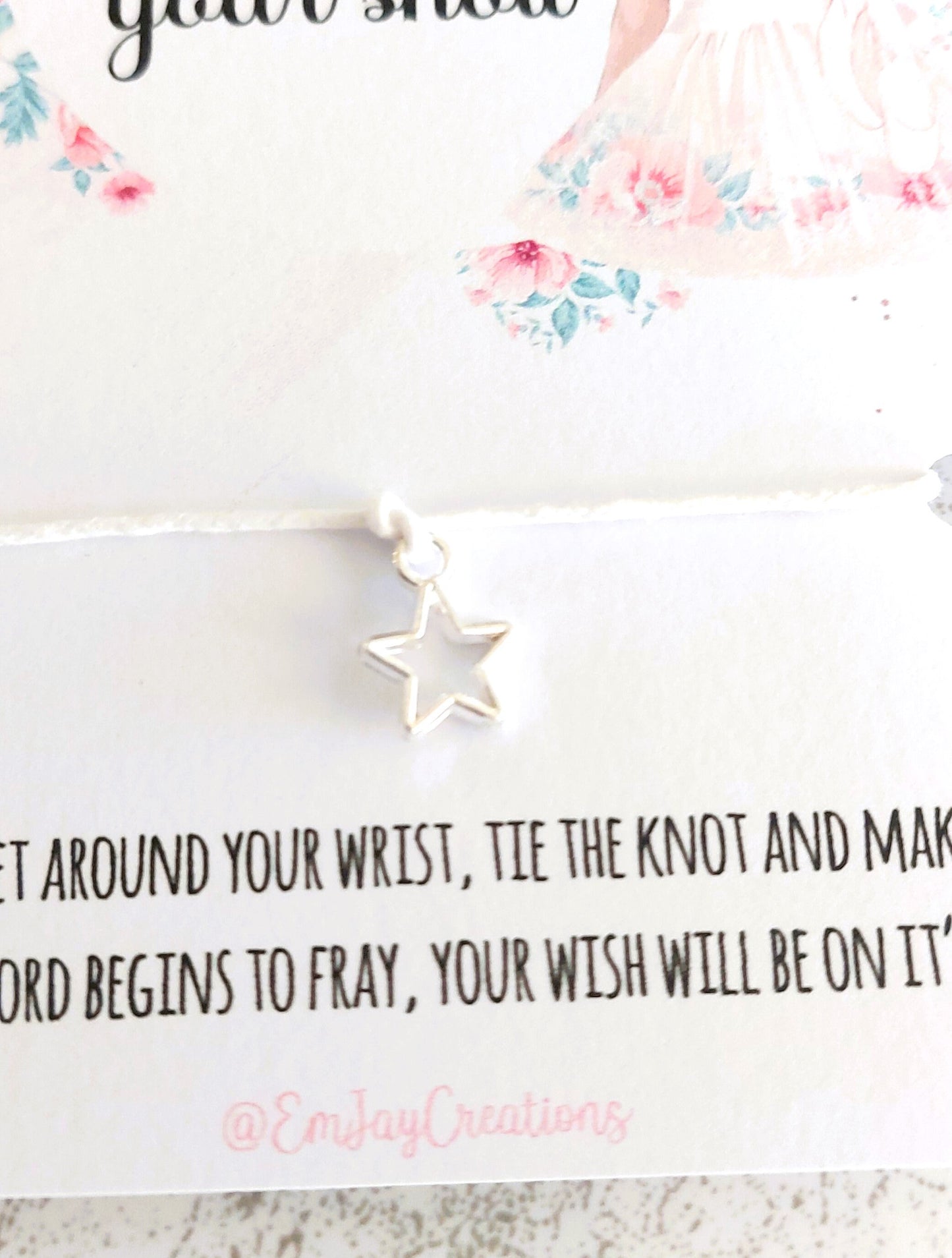 Customizable Good Luck in Your Dance Show Ballerina Wish Bracelet