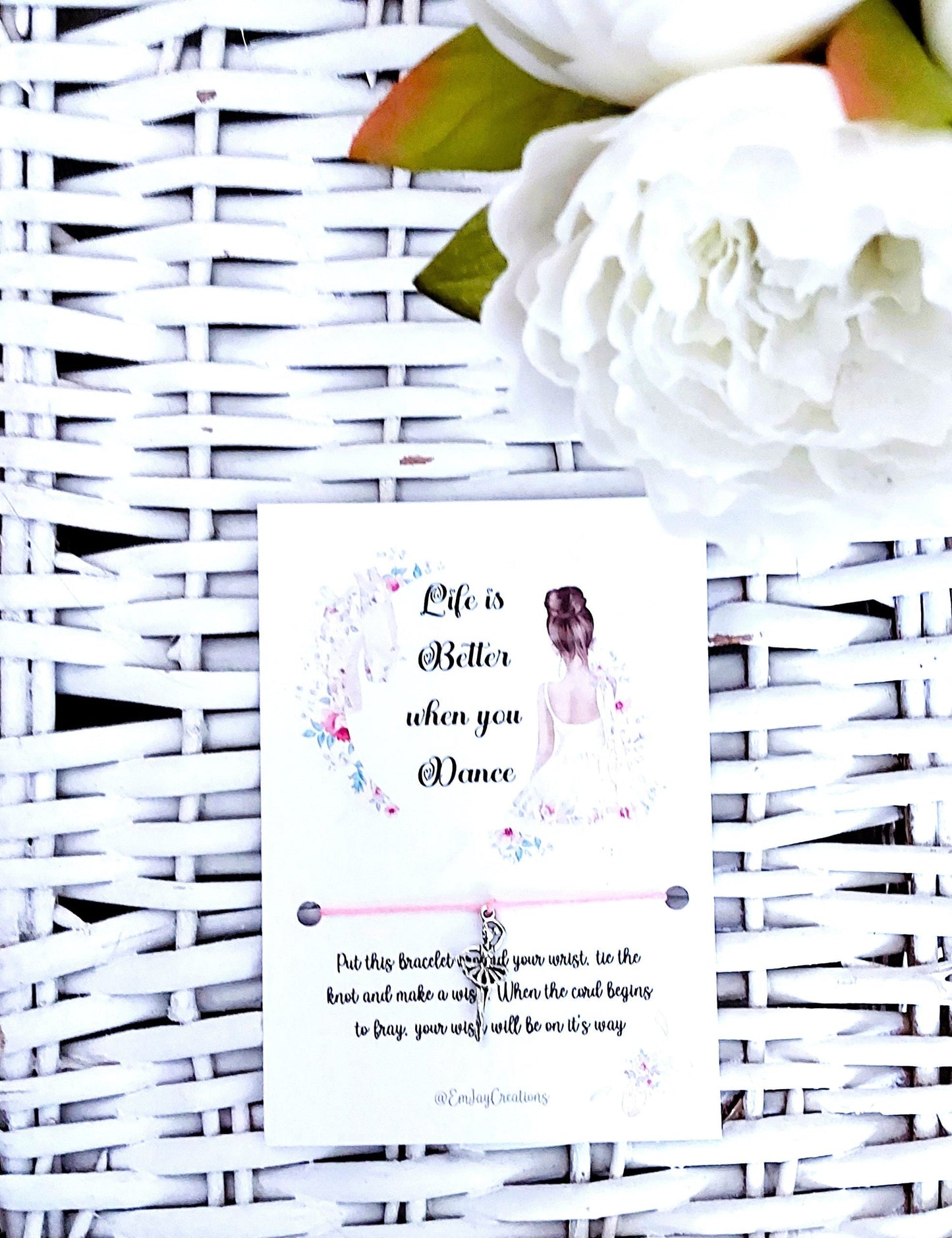Life is better when you dance Ballerina wish bracelet