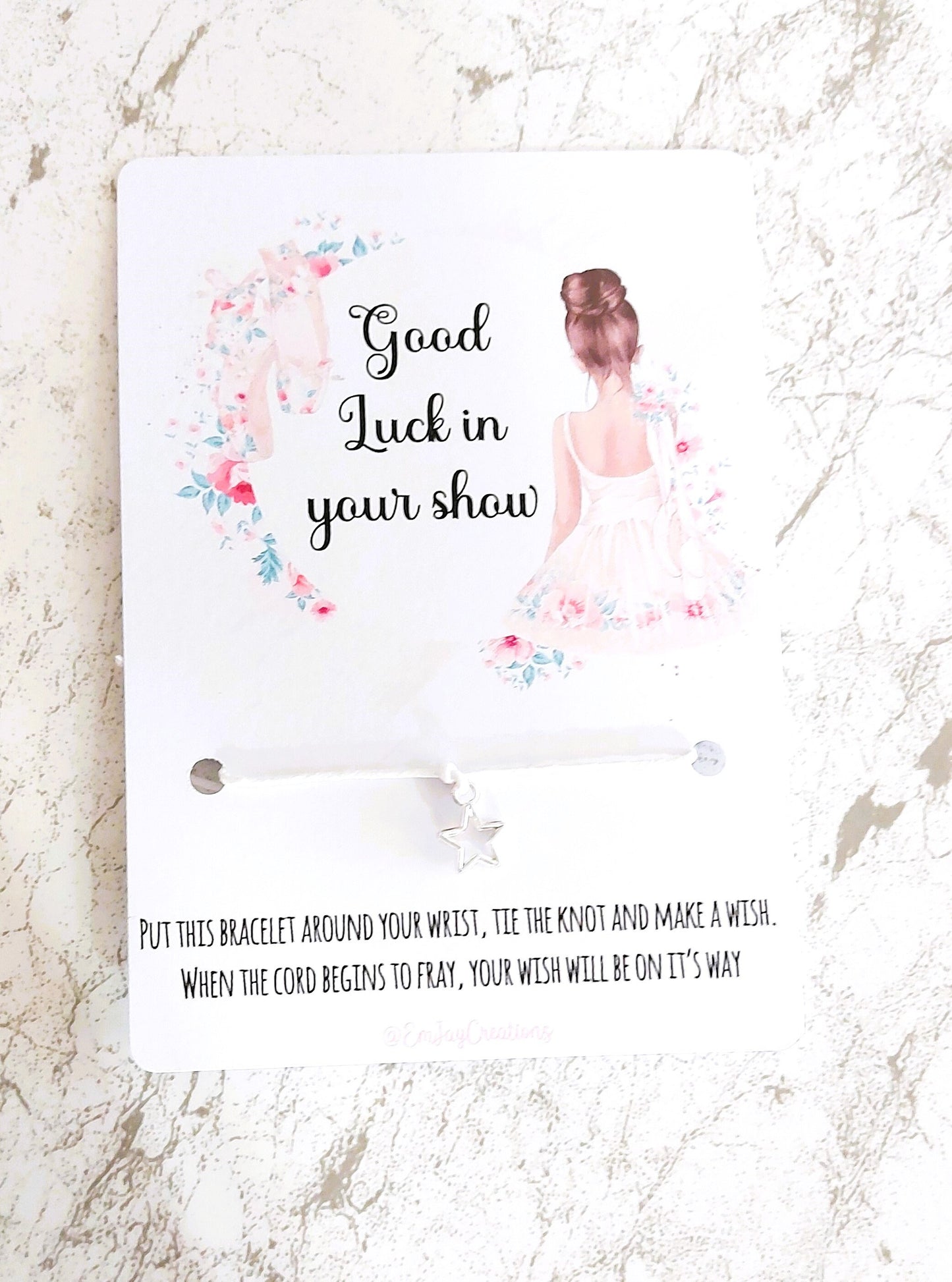 Customizable Good Luck in Your Dance Show Ballerina Wish Bracelet