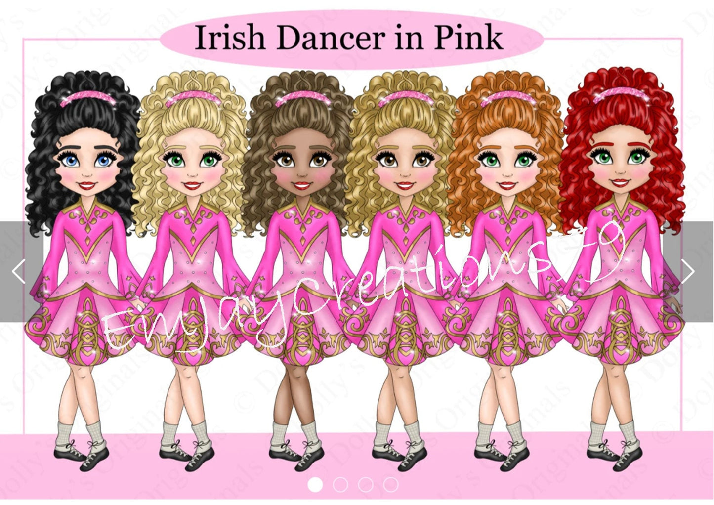 Personalised pink Irish dance hair accessory kit