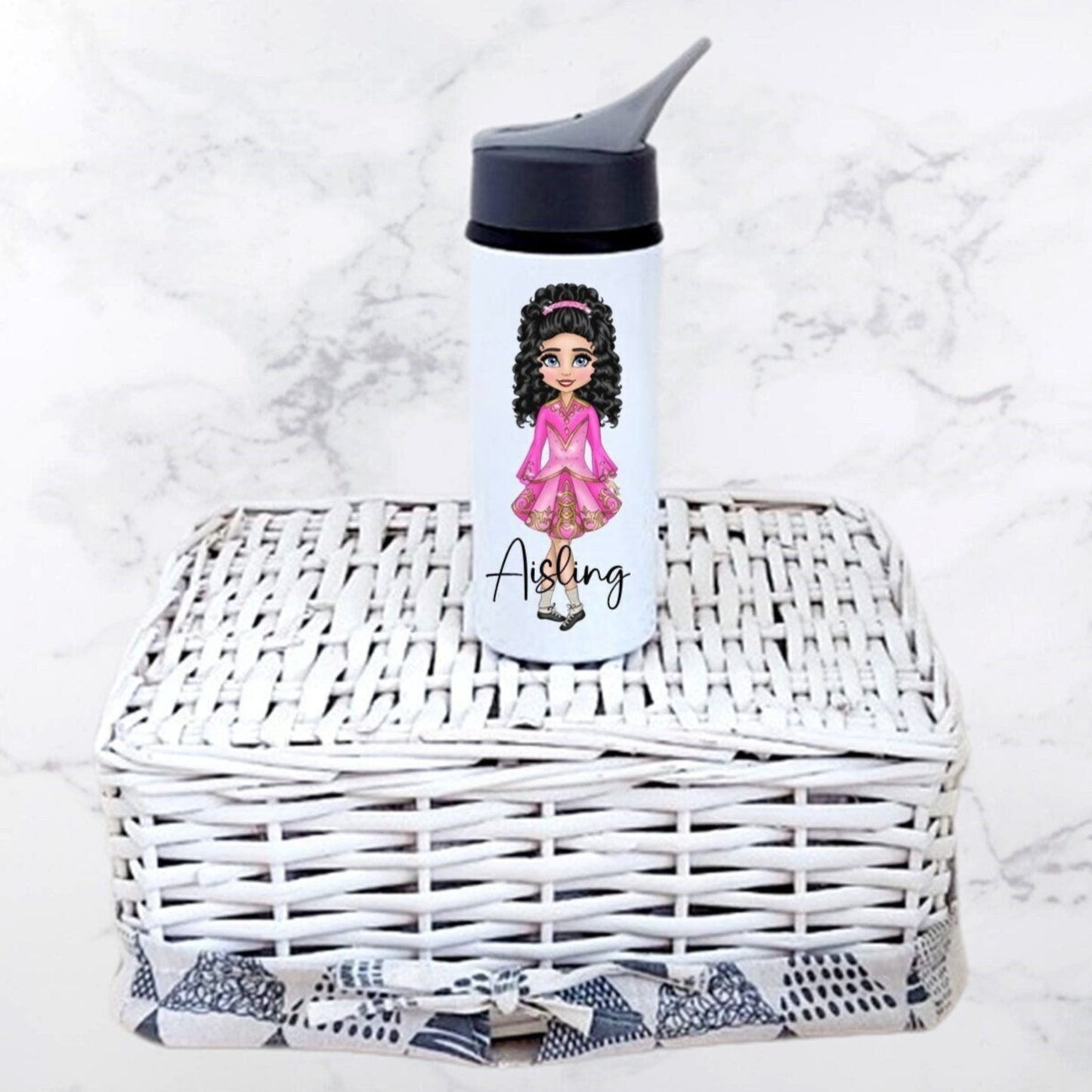 Personalised pink Irish Dance school bottle