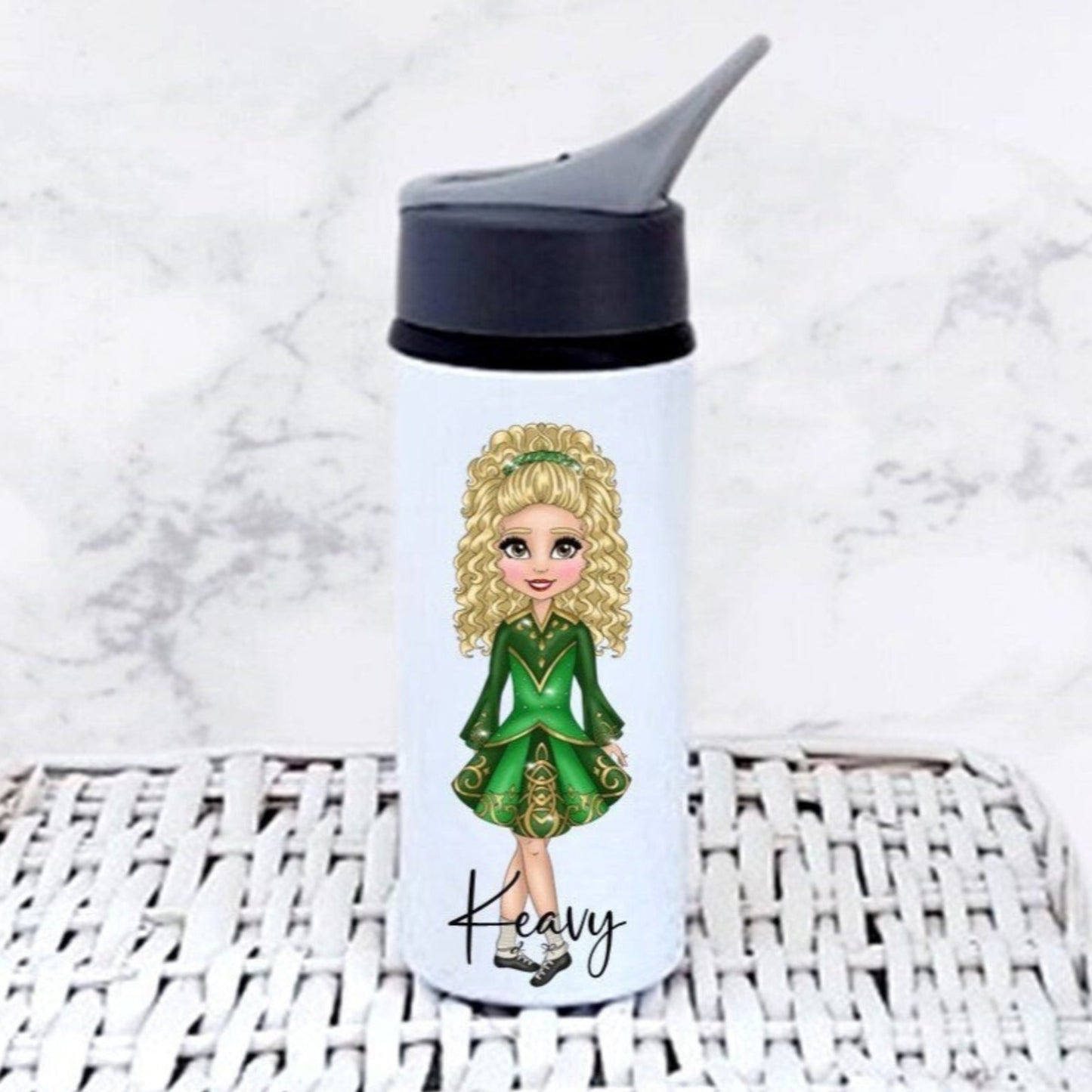 Personalised Irish Dance doll water bottle
