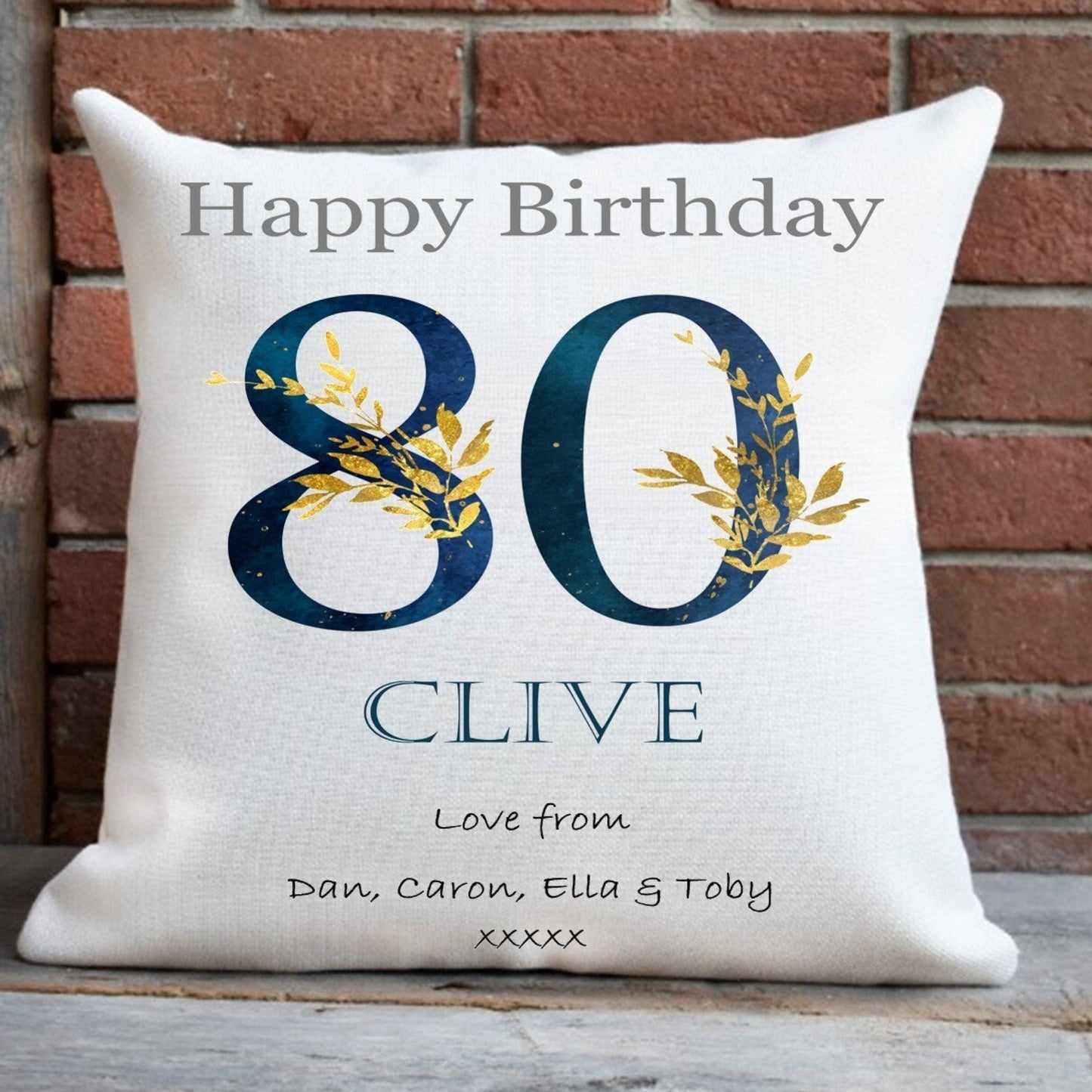 Personalized 80th Birthday keepsake Cushion