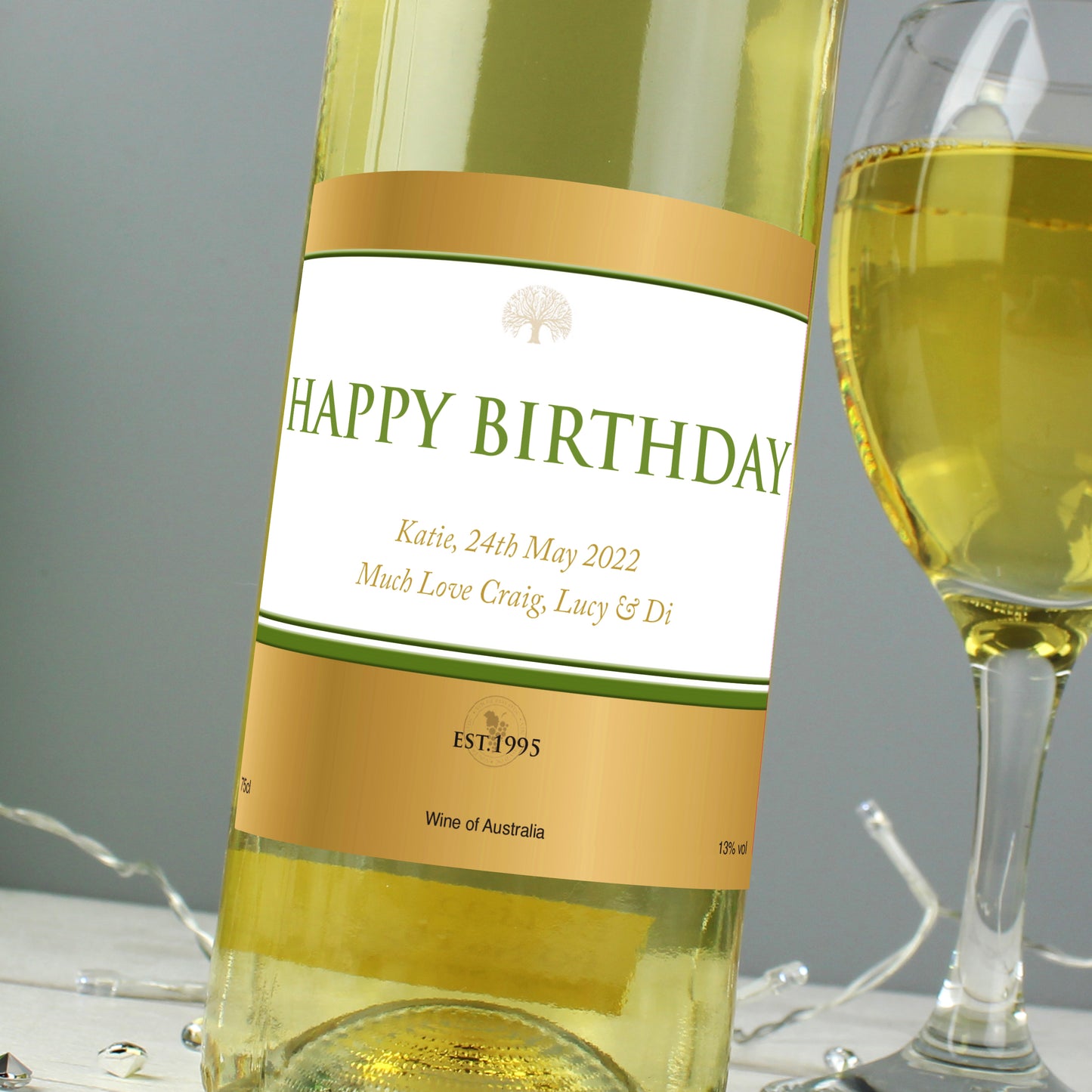 Personalised Gold Label White Wine
