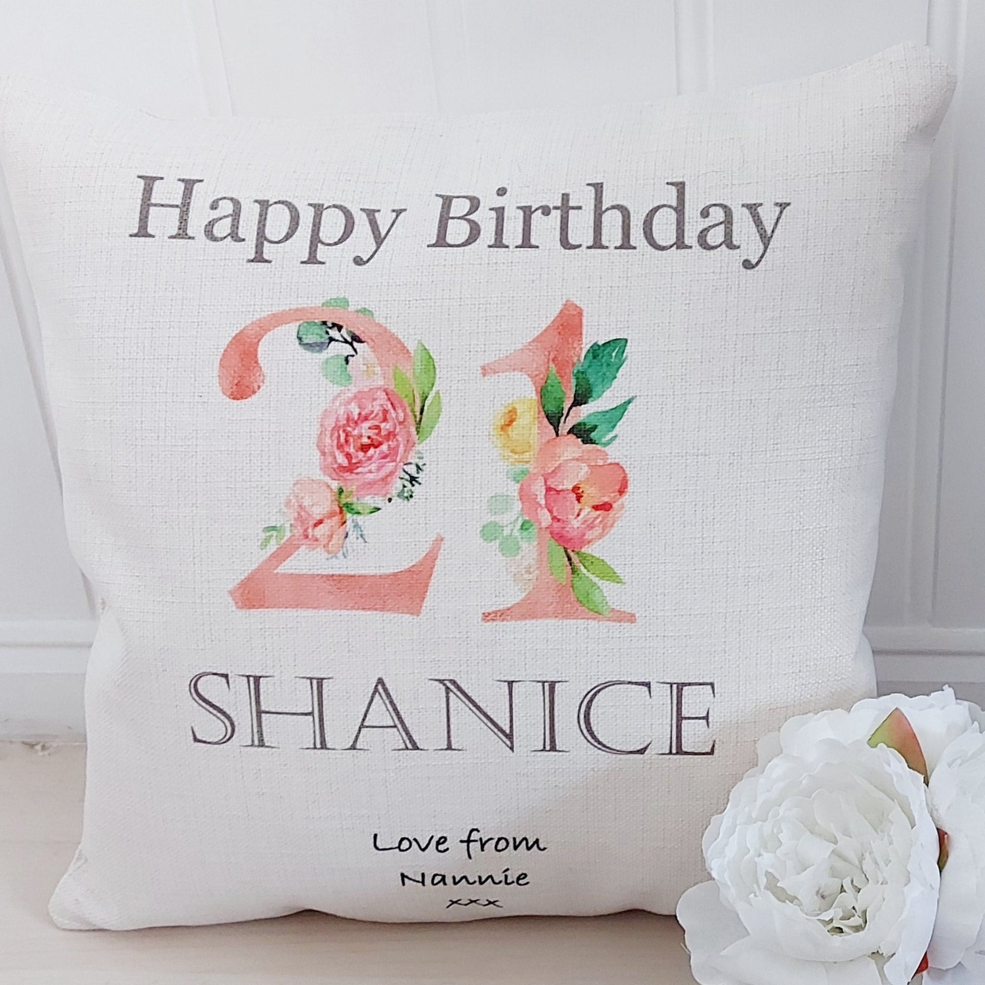 21st Birthday personalised cushion, 21st Birthday gift, Monogram cushion, initial cushion, rose gold