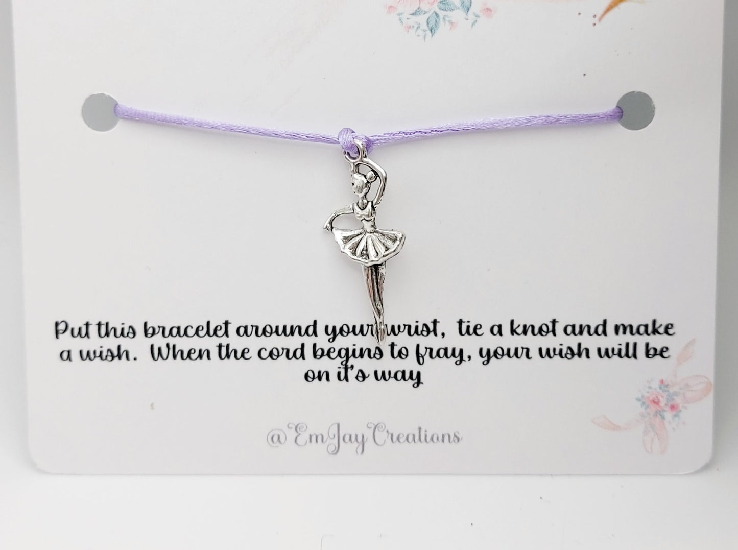 Personalised Good Luck in your Dance Show Ballerina Wish Bracelet